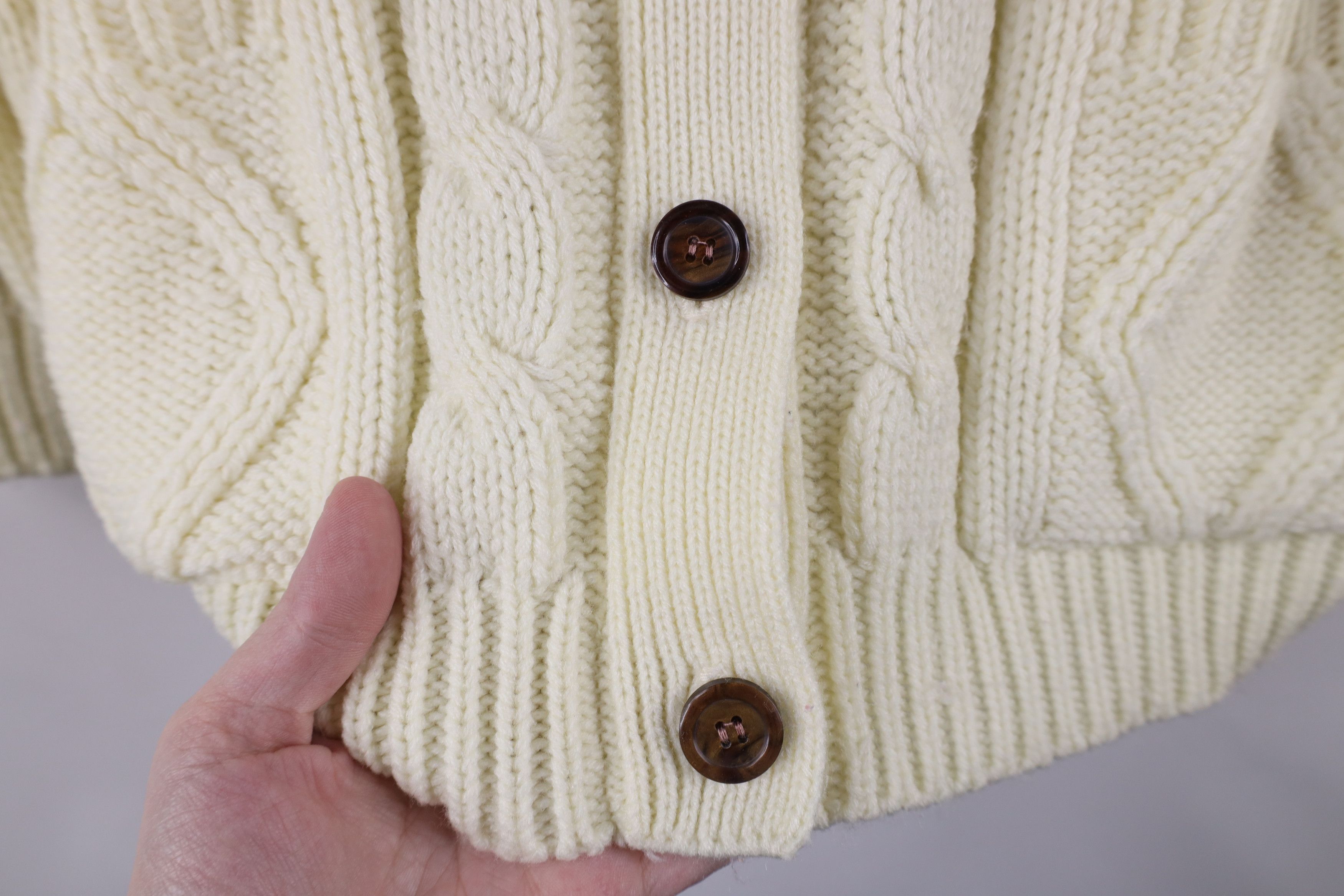 Vintage Vintage 60s 70s Streetwear Fisherman Knit Cardigan Sweater Size M / US 6-8 / IT 42-44 - 6 Thumbnail