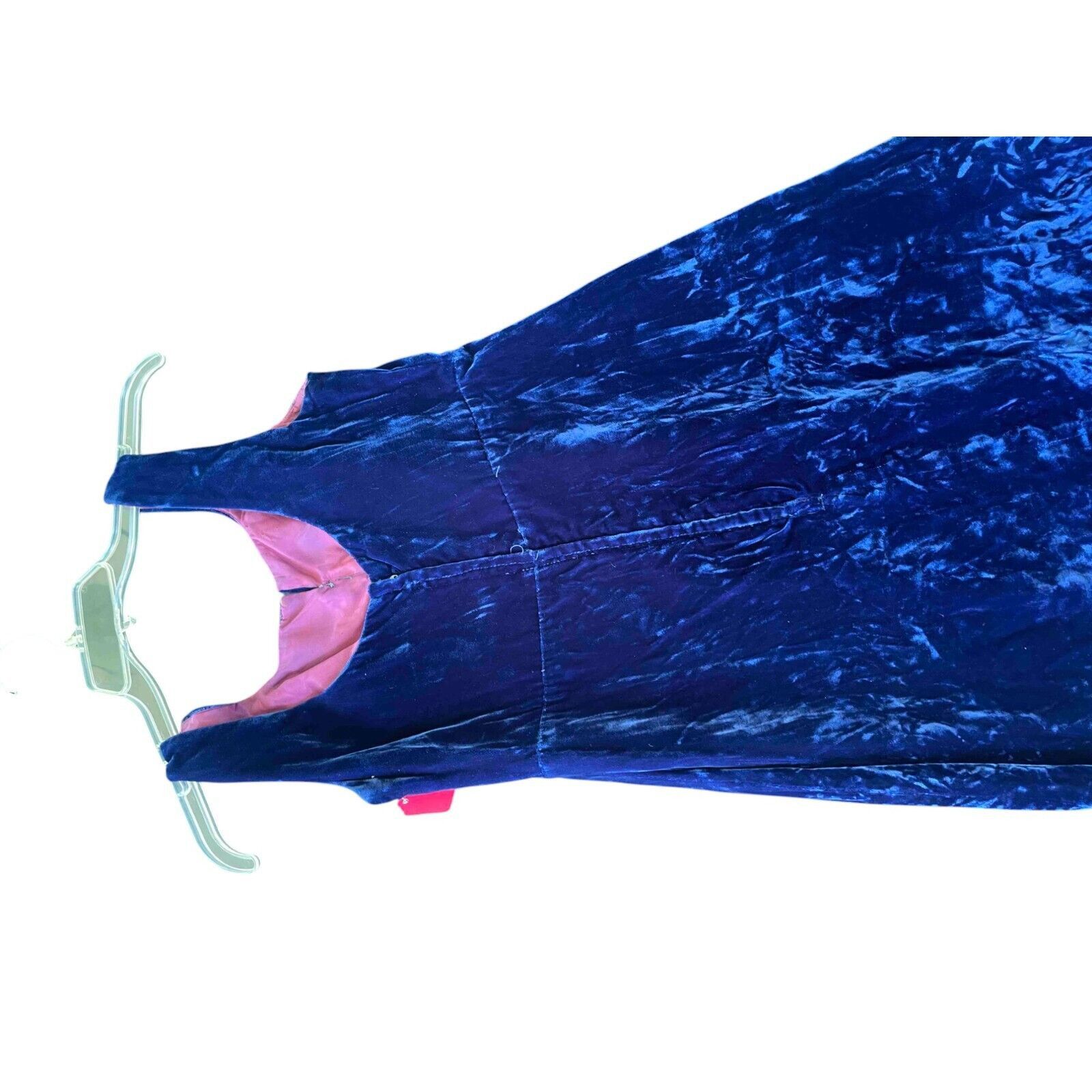 Other 1970's Vintage ILGWU Crushed Velvet Sleeveless Blue Dress Size XS / US 0-2 / IT 36-38 - 20 Thumbnail