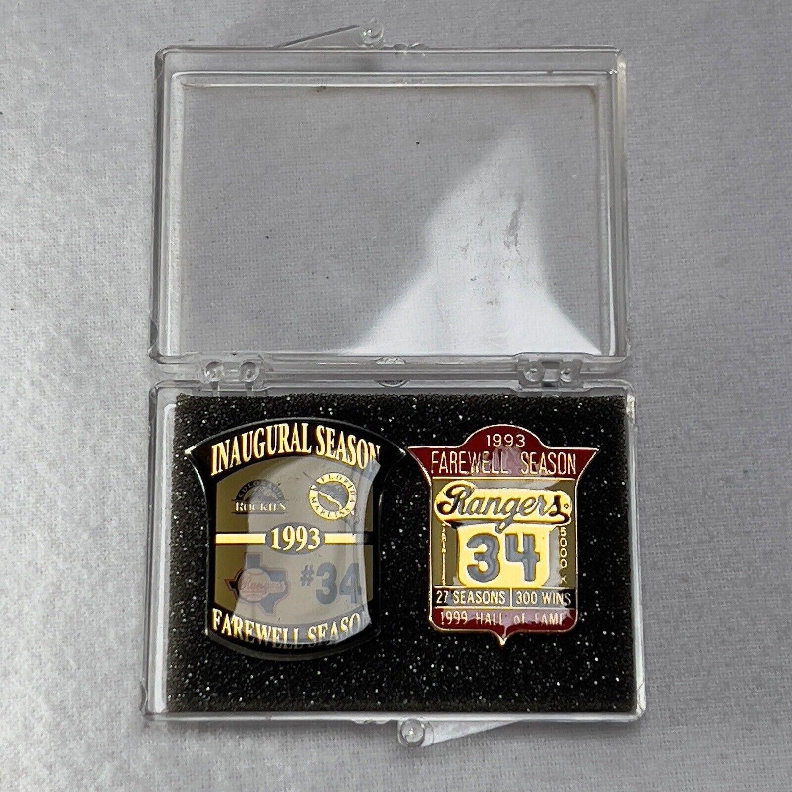MLB 1993 Season Baseball Pins Rangers Rockies Marlins Nolan Ryan Size ONE SIZE - 1 Thumbnail