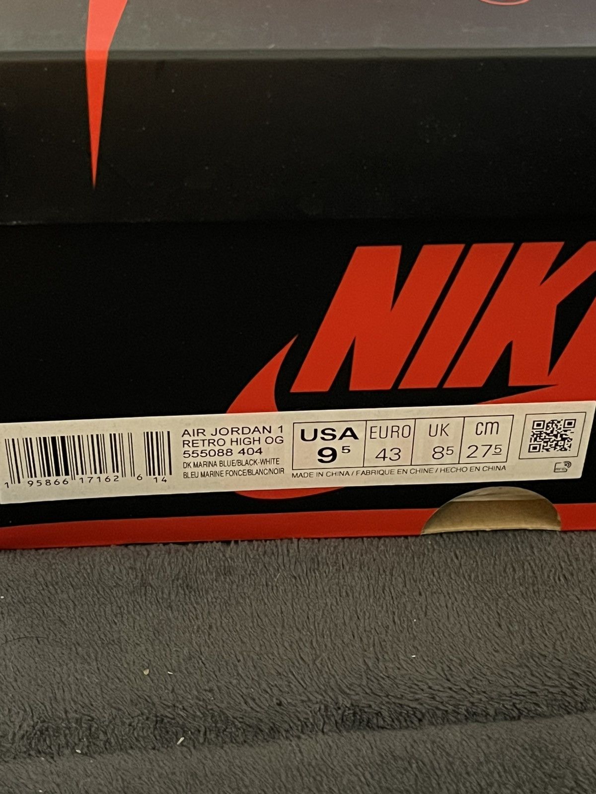 Jordan Brand × Nike Air Jordan 1 Retro High OG Marina Blue/Black-white Size US 9.5 / EU 42-43 - 5 Thumbnail