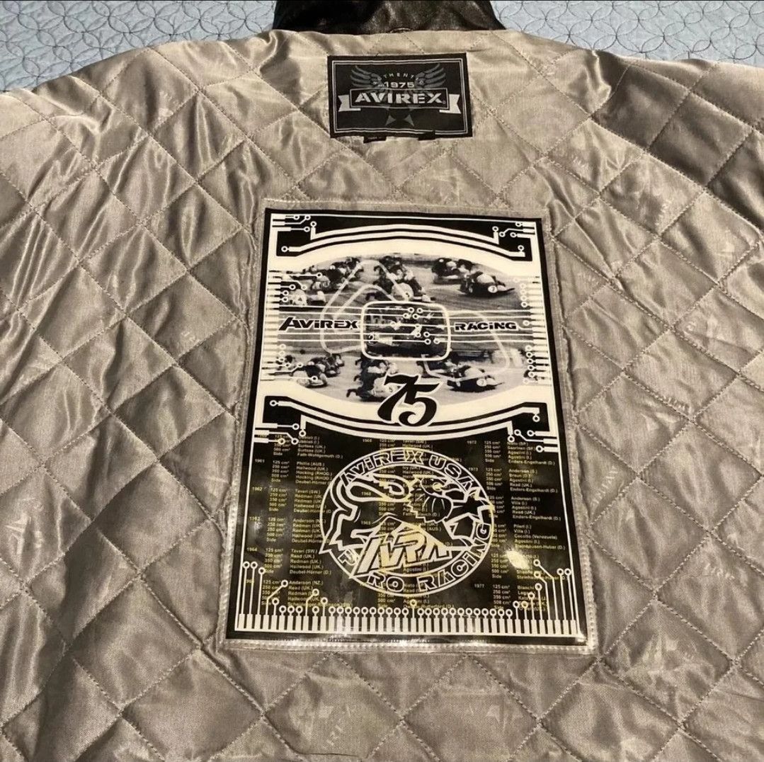 Avirex Rare Vintage Avirex Black Leather Racing Bomber 4XL Size US XXL / EU 58 / 5 - 4 Thumbnail