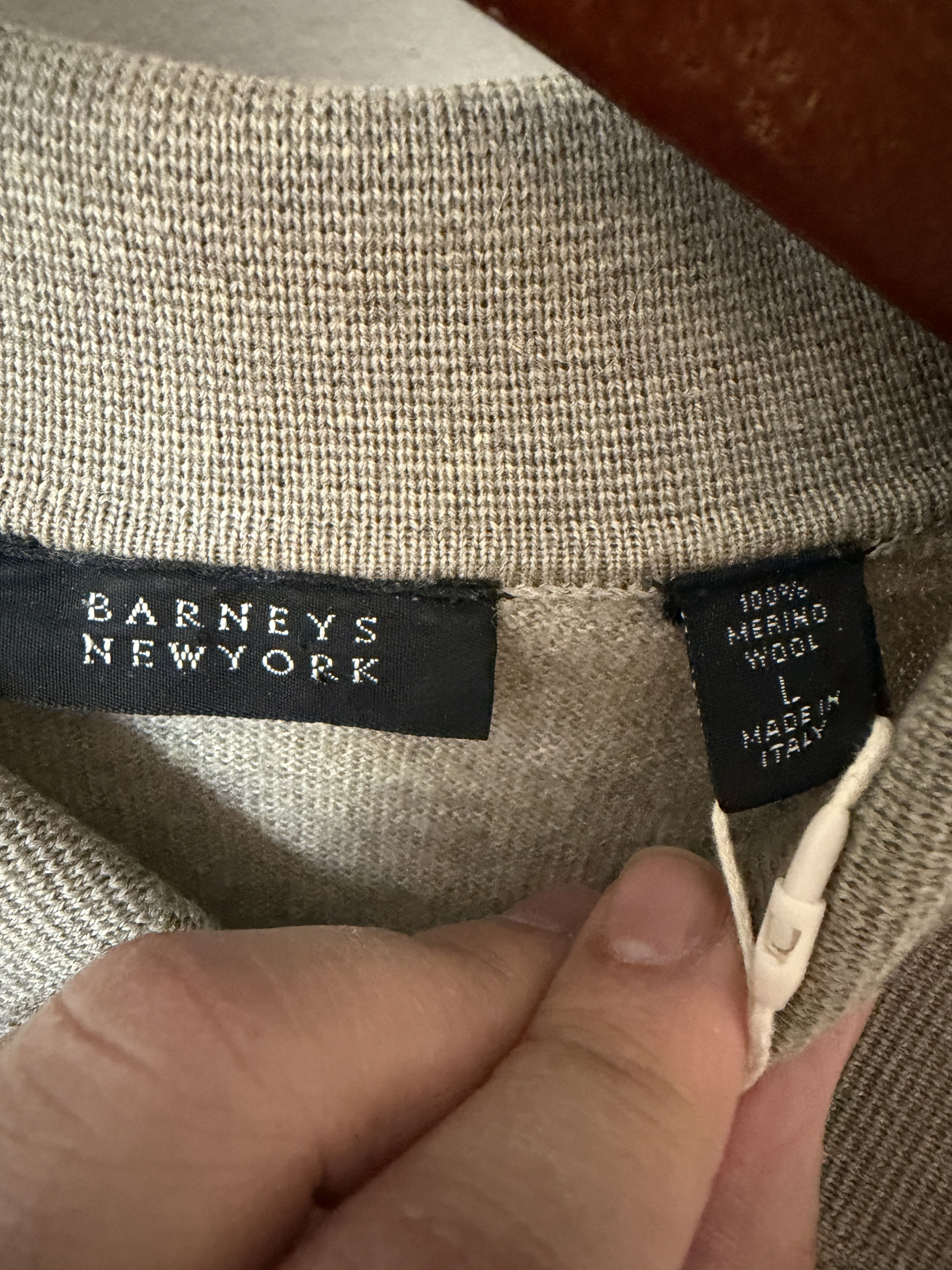 Throwing Fits Barneys New York Long Sleeve Wool Polo Sweater Sorbara's Size US L / EU 52-54 / 3 - 3 Thumbnail