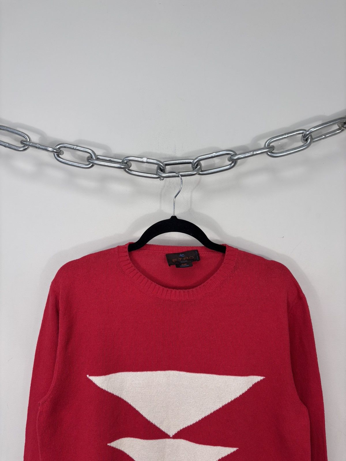 Etro Etro Milano Men’s Slim Fit Red Geometric Intarsia Sweater Size US M / EU 48-50 / 2 - 3 Thumbnail