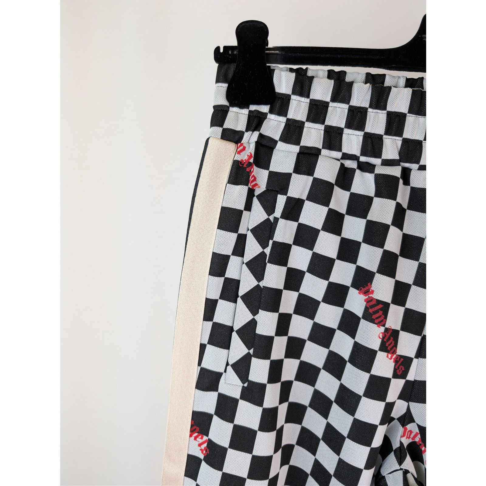 Palm Angels o1rshd1 Jacquard Damier Classic Track Pants in Black / Red Size US 32 / EU 48 - 6 Thumbnail