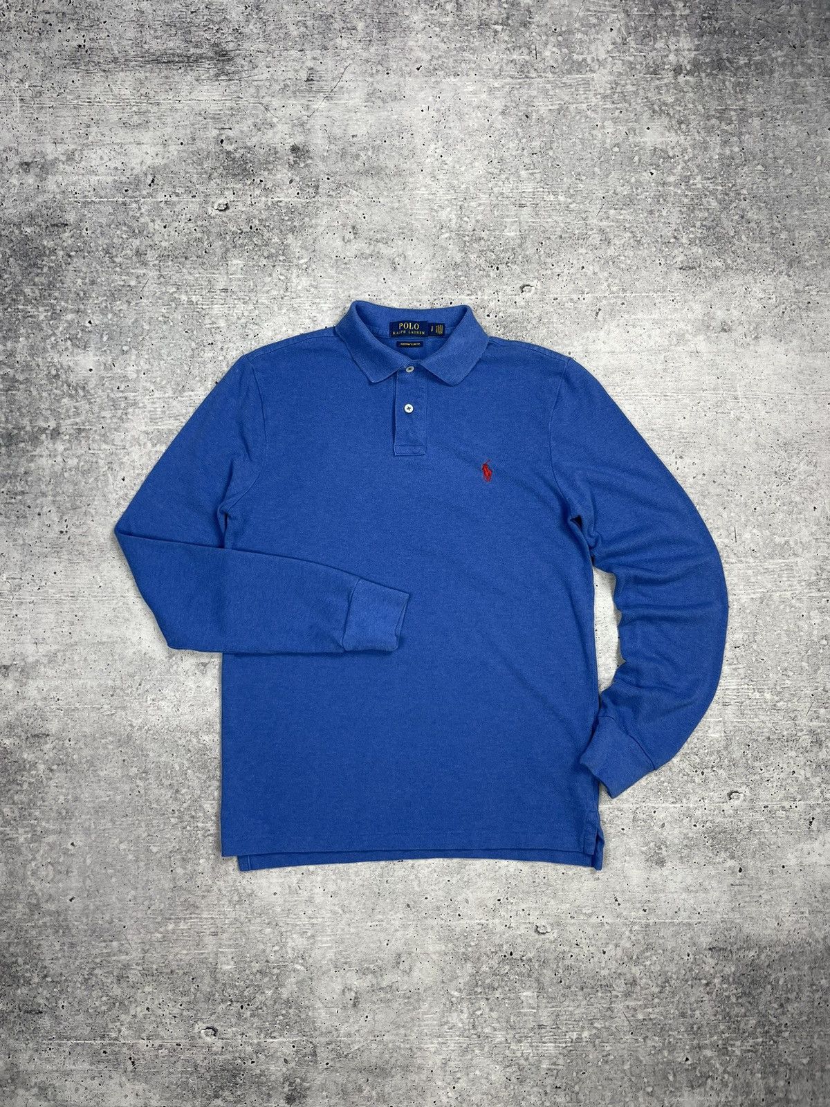 Polo Ralph Lauren × Vintage Vintage Polo Ralph Lauren Blue Polo Longsleeve Sweatshirt Size US S / EU 44-46 / 1 - 1 Thumbnail