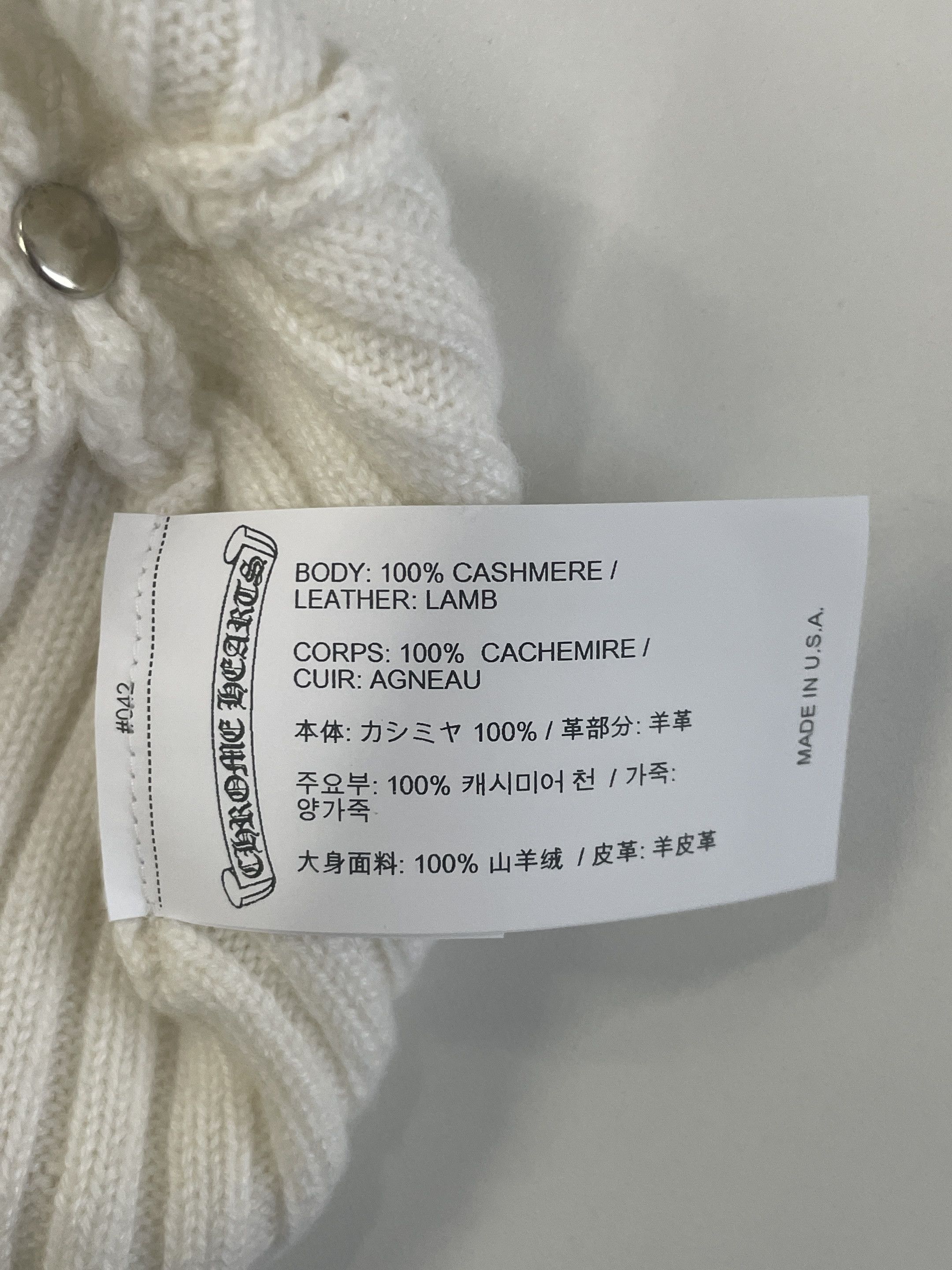 Chrome Hearts Chrome Hearts Cross Patch Cashmere White Beanie Size ONE SIZE - 5 Thumbnail