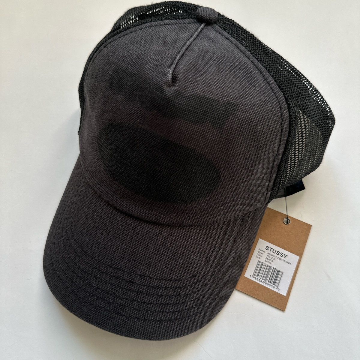 Stussy Stussy Ghost Logo Trucker SnapBack hat SS26 Black Size ONE SIZE - 2 Thumbnail