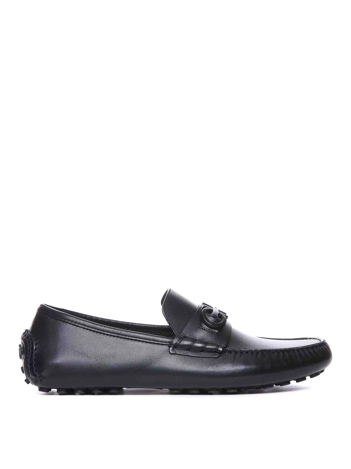 o1s1rm0924 Double Gancini Loafers in Black