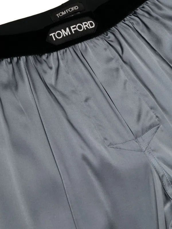 Tom Ford SILK SATIN PIJAMA PANTS WITH VELOUR DETAIL Size US 32 / EU 48 - 3 Thumbnail