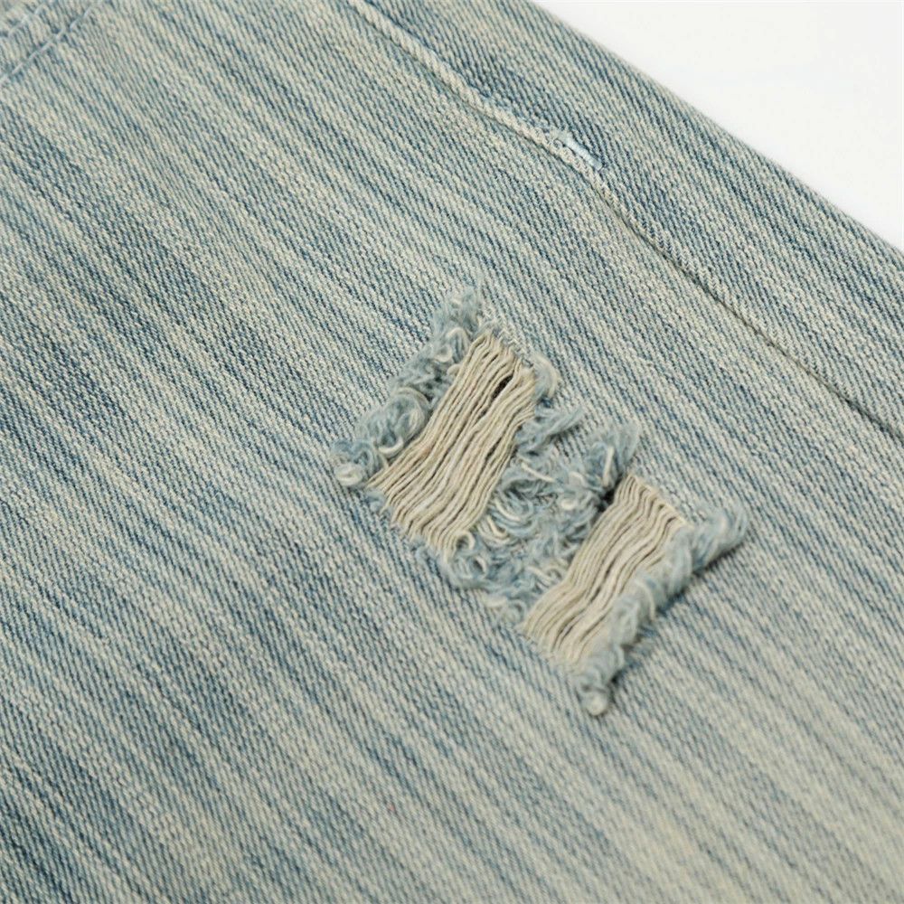Vintage Men's distressed punk loose vertical striped ripped jeans Size US 32 / EU 48 - 5 Thumbnail