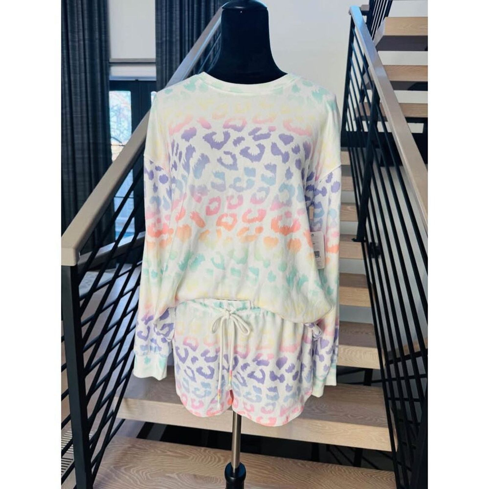 Other Rainbow Pastel Leopard Loungewear Set M. Brand new with tags Size ONE SIZE - 1 Thumbnail