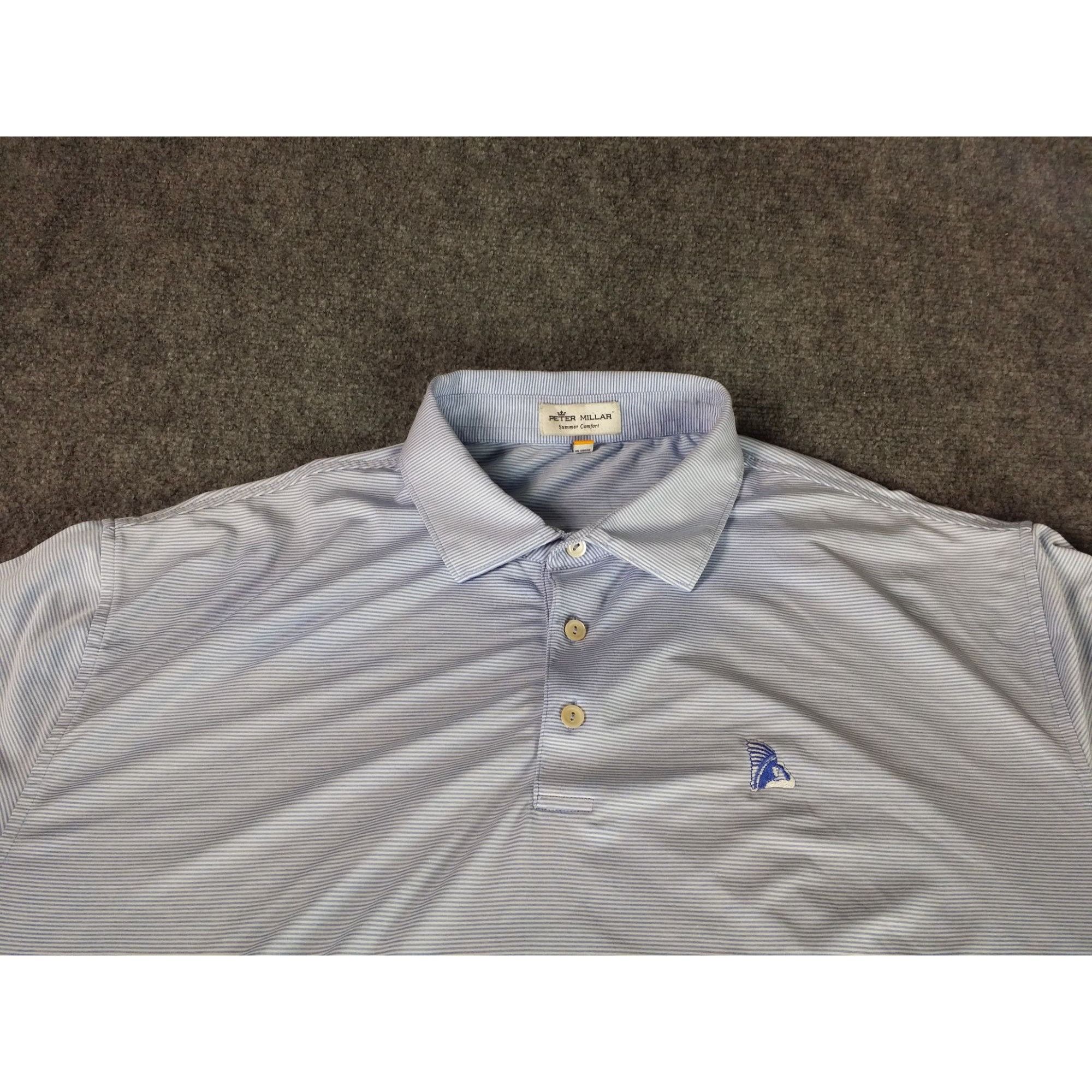 Peter Millar Peter Millar Summer Comfort Polo Men Sz XL Striped Blue Whit Size US XL / EU 56 / 4 - 2 Thumbnail