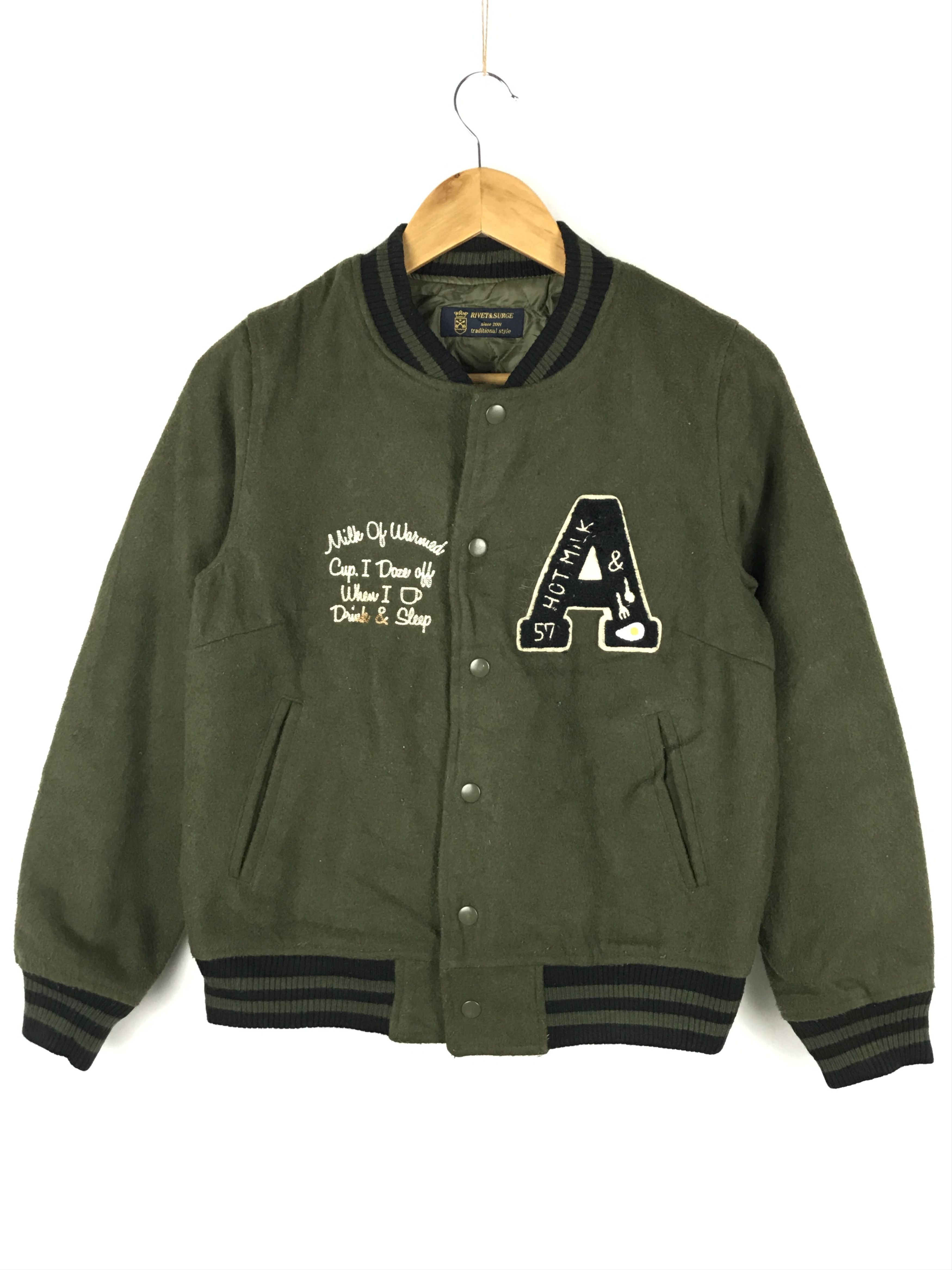 Vintage Vintage Rivet & Surge Embroidery Varsity Jacket | Grailed