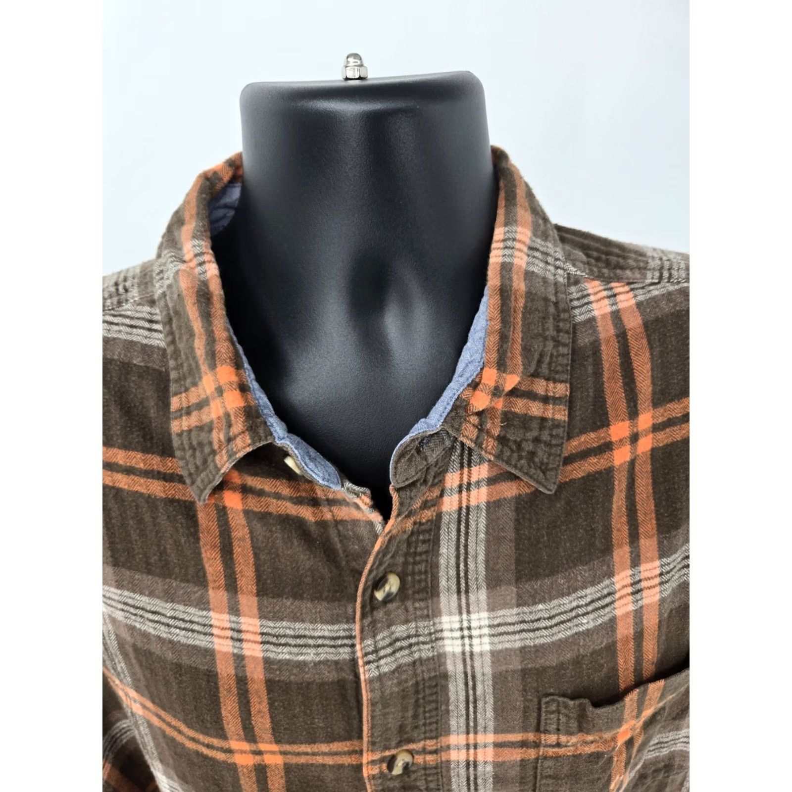 J Brand VINTAGE RK Brand Flannel Shirt 2XLT TALL Brown Orange Plaid Pocket Outdoor Walking Men Size US XXL / EU 58 / 5 - 6 Thumbnail