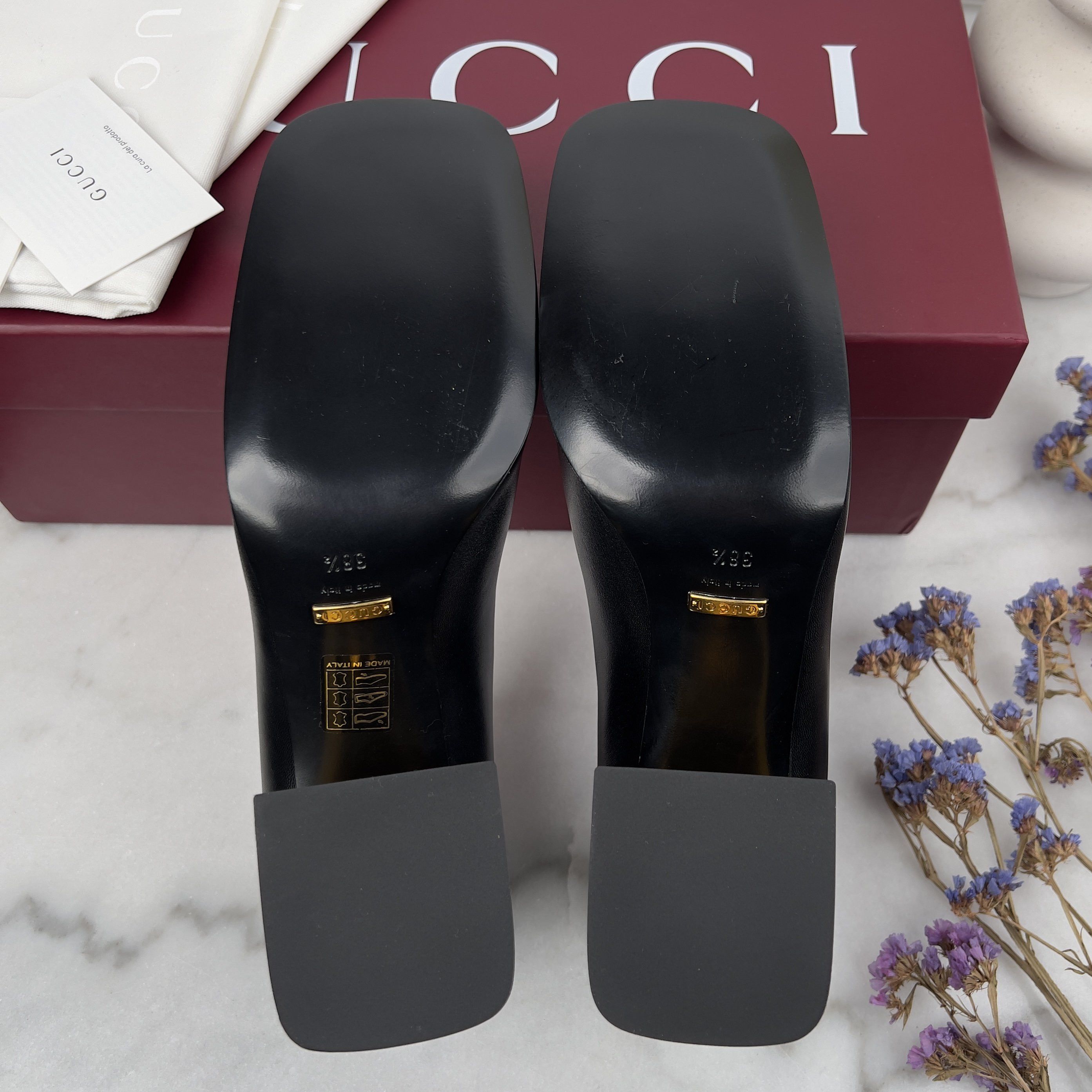 Gucci Gucci Horsebit Pumps Block Heels Black Leather Size US 8.5 / IT 38.5 - 9 Thumbnail