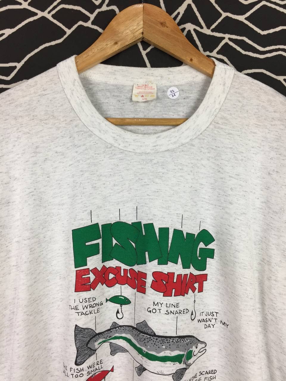 Vintage Vtg 90s Fishing Excuse Shirt Funny Humor Tee Size US L / EU 52-54 / 3 - 3 Thumbnail