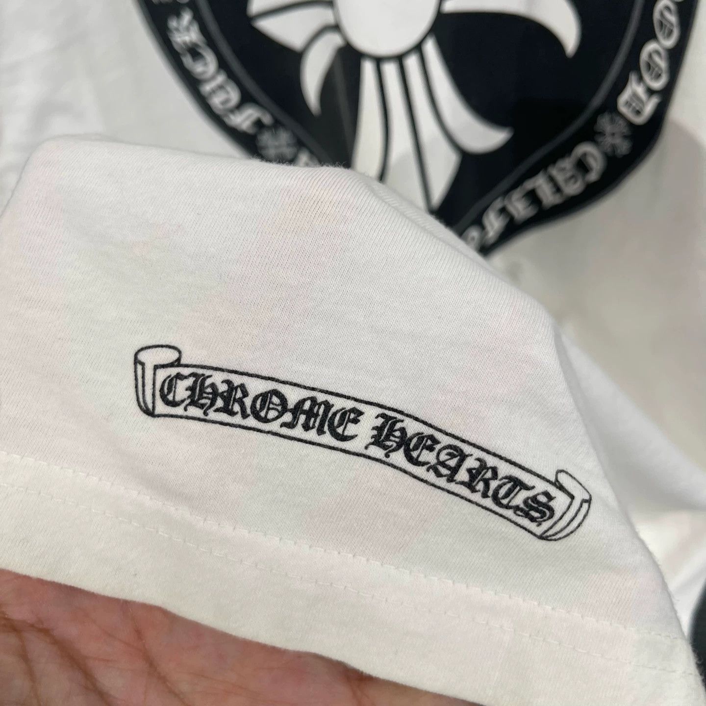 Chrome Hearts CH White Double Cross Tag Circle Sanskrit LS Tee L 99 New Size US L / EU 52-54 / 3 - 7 Thumbnail
