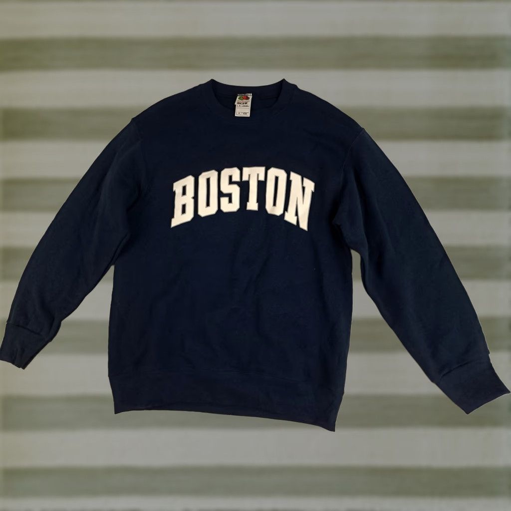 Fruit Of The Loom VINTAGE Boston Massachusetts Black Fruit of the Loom Sweatshirt Medium Size US M / EU 48-50 / 2 - 1 Thumbnail