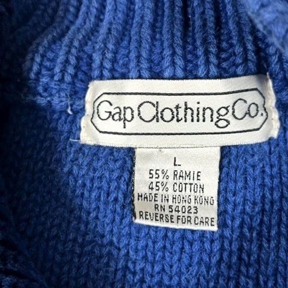 Gap Gap Sweater Mens L Blue Clothing Ramie Cotton Knit Shawl Collar Pullover Size US L / EU 52-54 / 3 - 3 Thumbnail