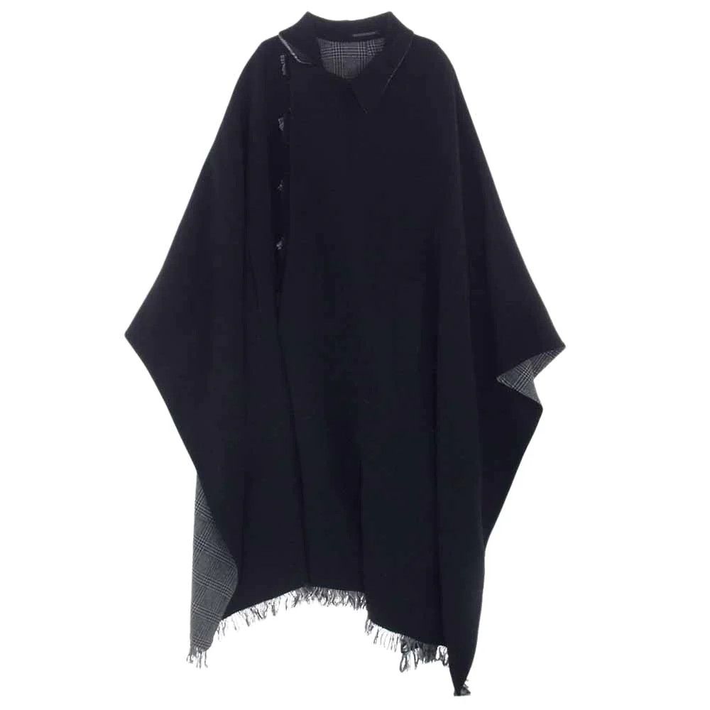 image of Yohji Yamamoto Pour Homme 21Aw Patchwork Cloak in Black, Men's (Size 2XL)