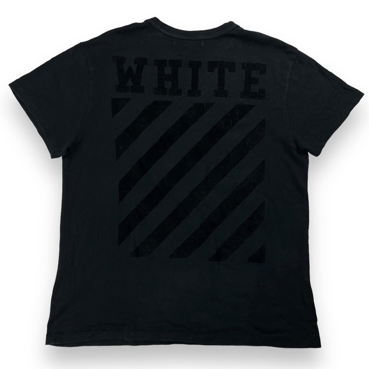 Off-White Off-White Black Velour Diagonal T Shirt Size US M / EU 48-50 / 2 - 3 Thumbnail
