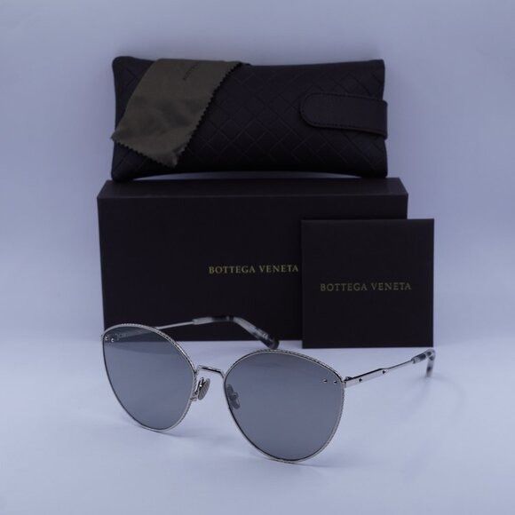Bottega Veneta Bottega Veneta BV0259S 002 Sunglasses Silver Cat Eye Frame Size ONE SIZE - 10 Thumbnail