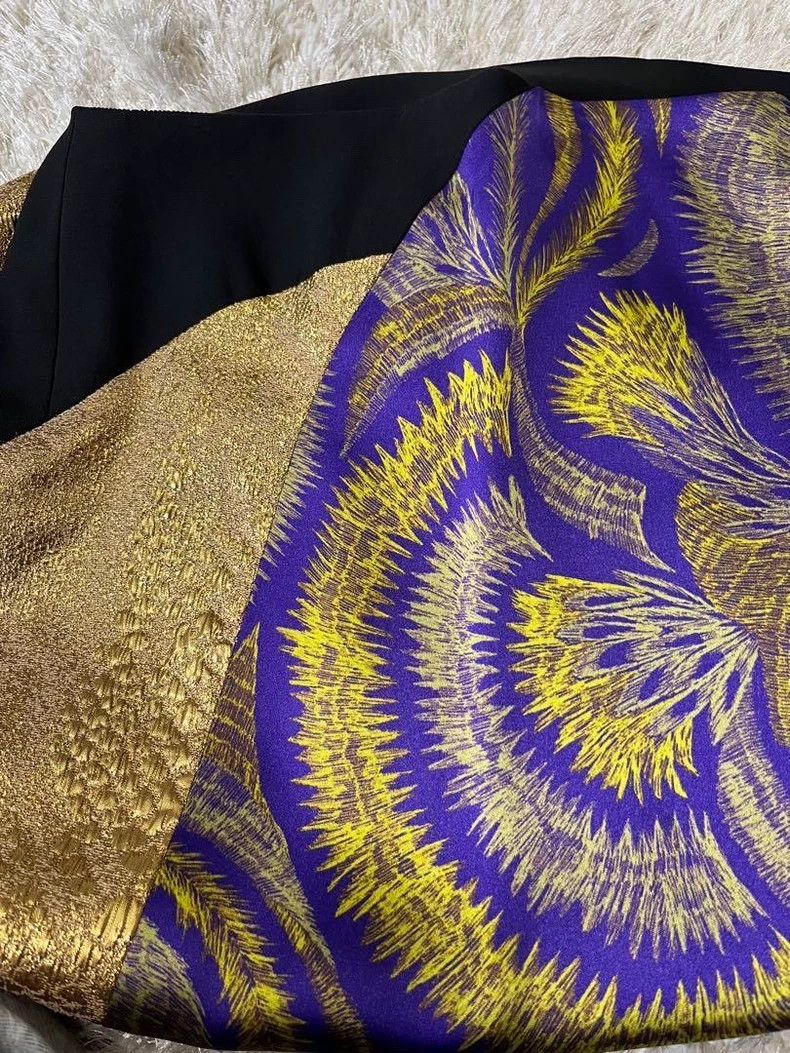 Dries Van Noten Dries Van Noten size:36 Rare yellow and purple patchwork s Size 35" - 8 Thumbnail