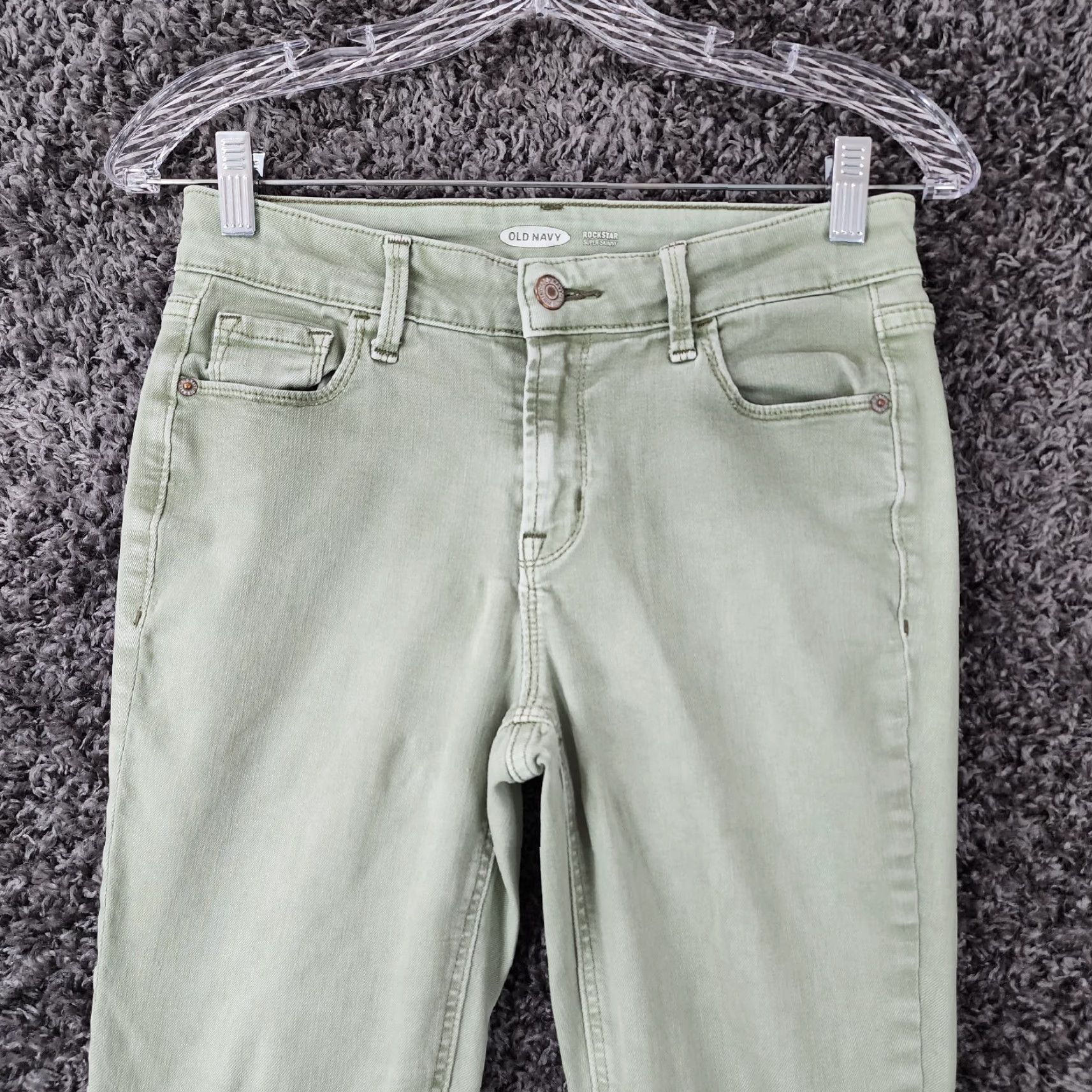 Old Navy OLD NAVY Rockstar Skinny Jeans Womens Light Green Size 28x28 Size 28" / US 6 / IT 42 - 2 Thumbnail