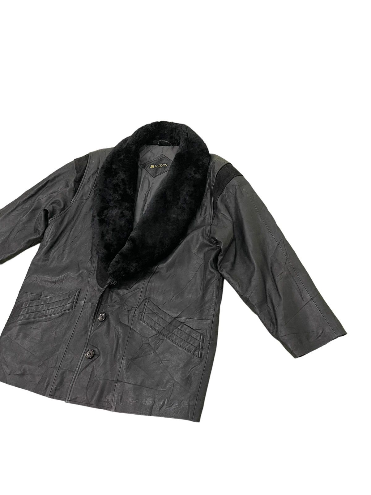 If Six Was Nine Vintage Lanvin Sheepskin Leather Jacket 3🟦 Size US L / EU 52-54 / 3 - 5 Thumbnail