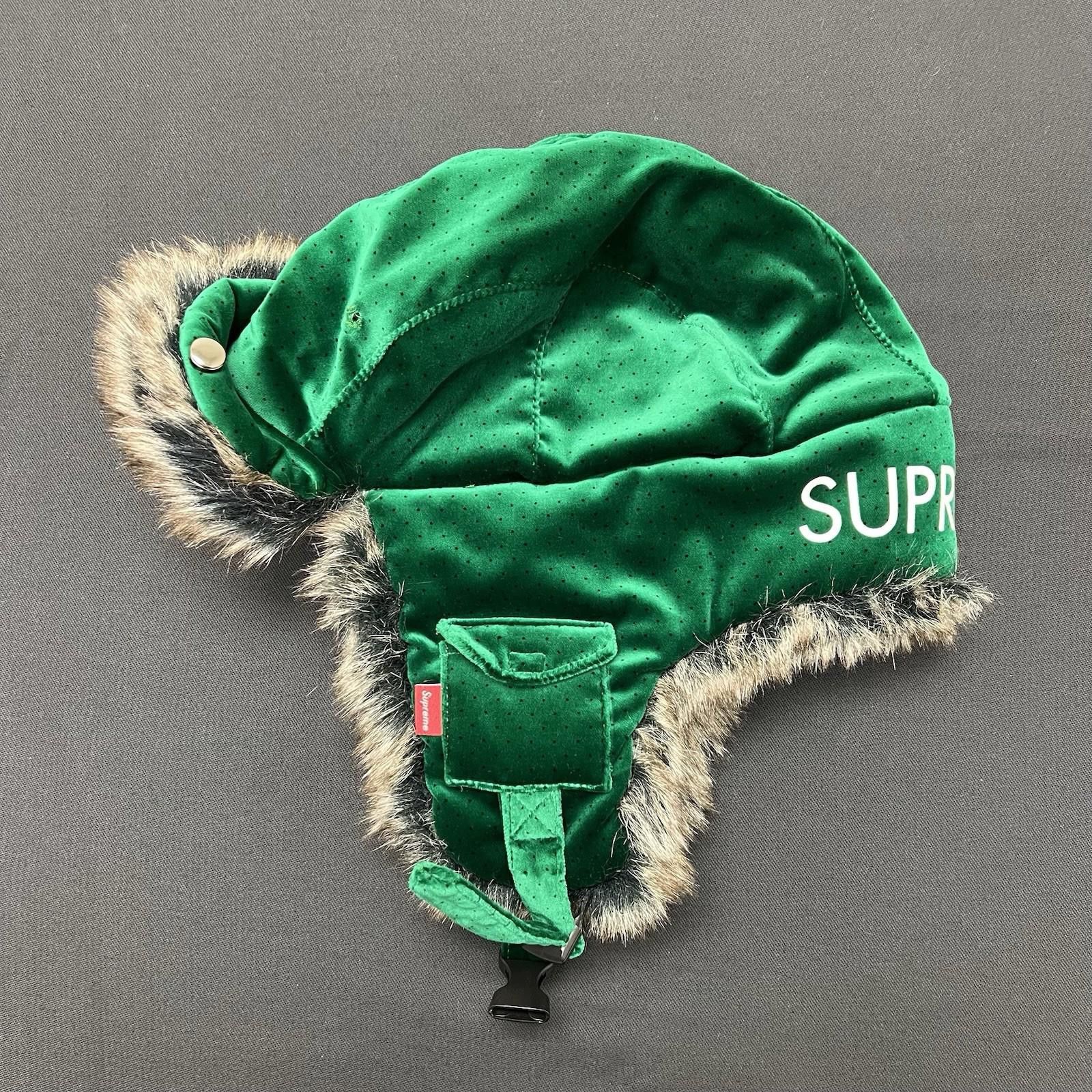 Supreme FW11 Supreme Velvet Polka Dot Trooper Hat Green Size ONE SIZE - 1 Thumbnail