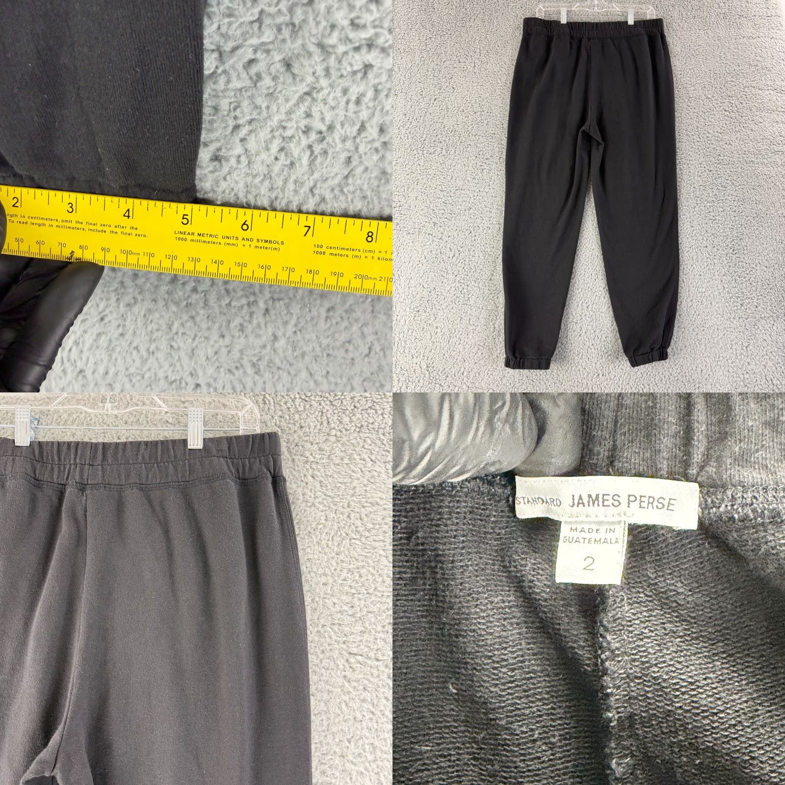 James Perse James Perse Sweat Pants Womens Medium Black Pull On Drawstring Jogger Cotton Size 32" / US 10 / IT 46 - 8 Thumbnail