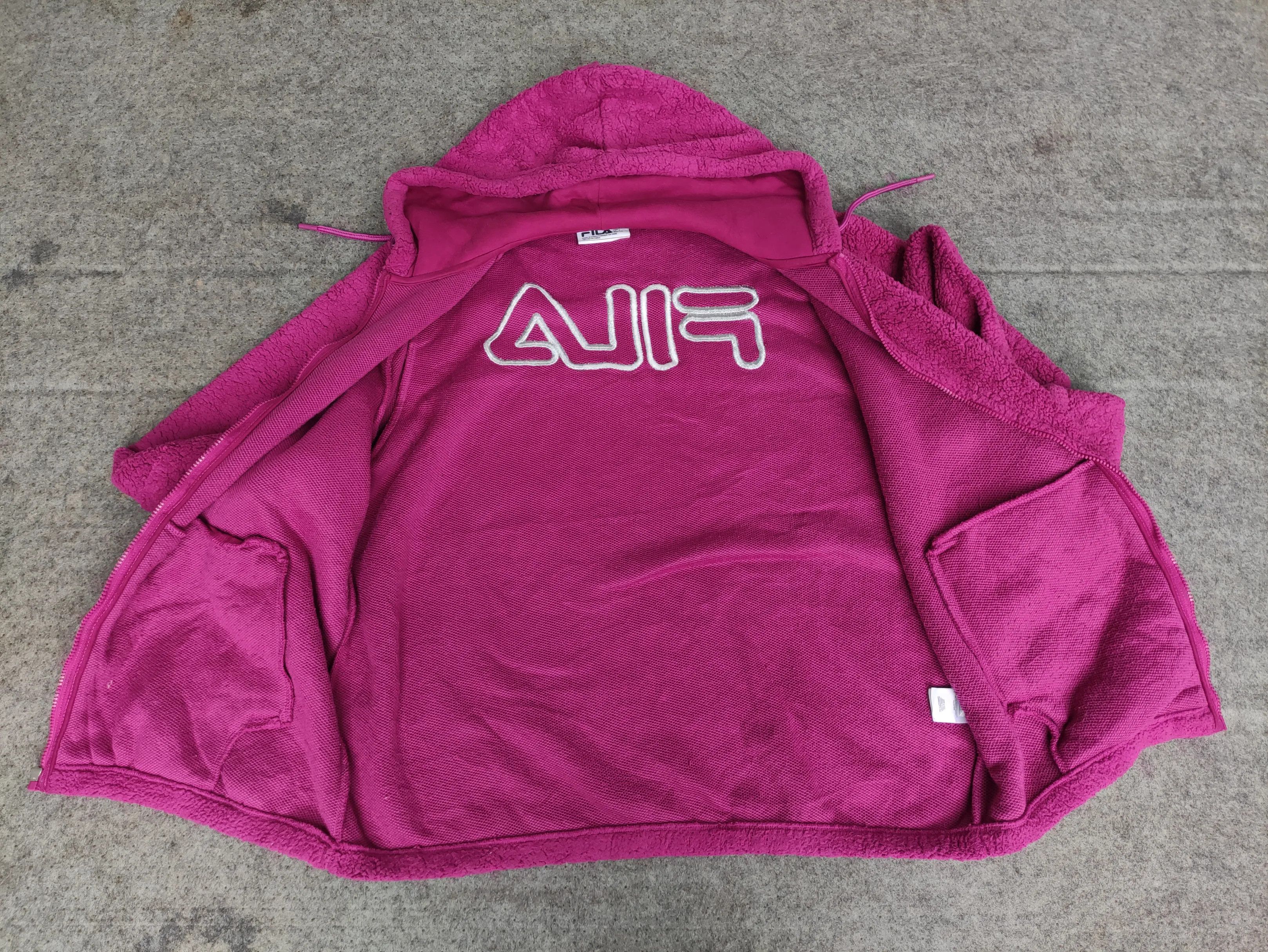 Fila FILA Sherpa Fleece Zip-Up Hoodie Magenta Size US XL / EU 56 / 4 - 7 Thumbnail