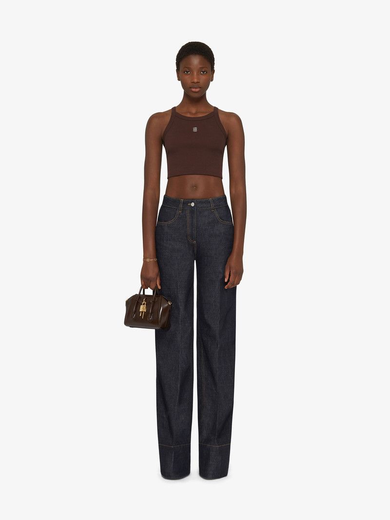 Givenchy o1srvl11e0126 Cropped Tank Top in Brown Size L / US 10 / IT 46 - 2 Thumbnail