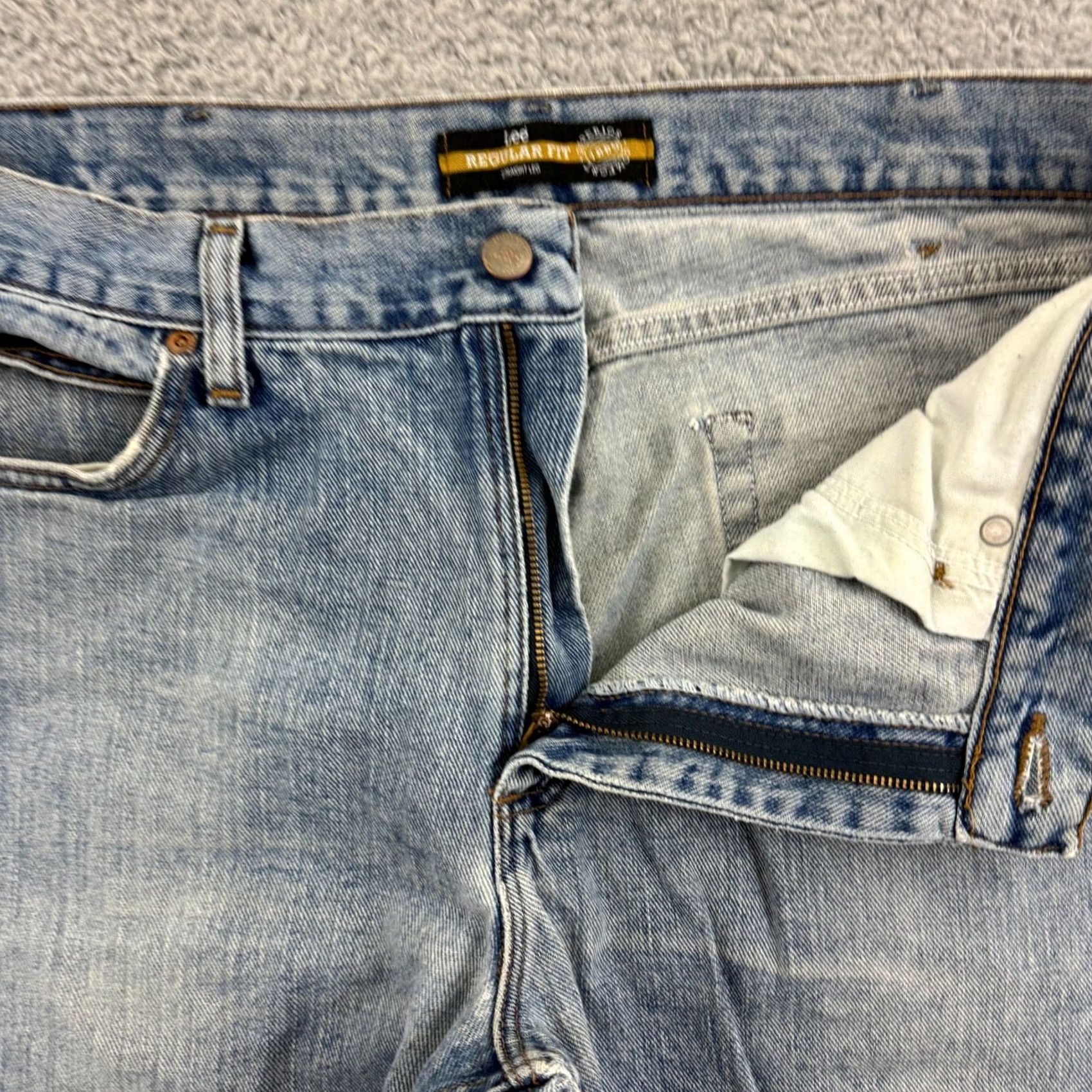 Lee Lee Jeans Mens 38x32 Blue Regular Fit Straight Leg Denim Grunge Skater Workwear Size US 38 / EU 54 - 4 Thumbnail