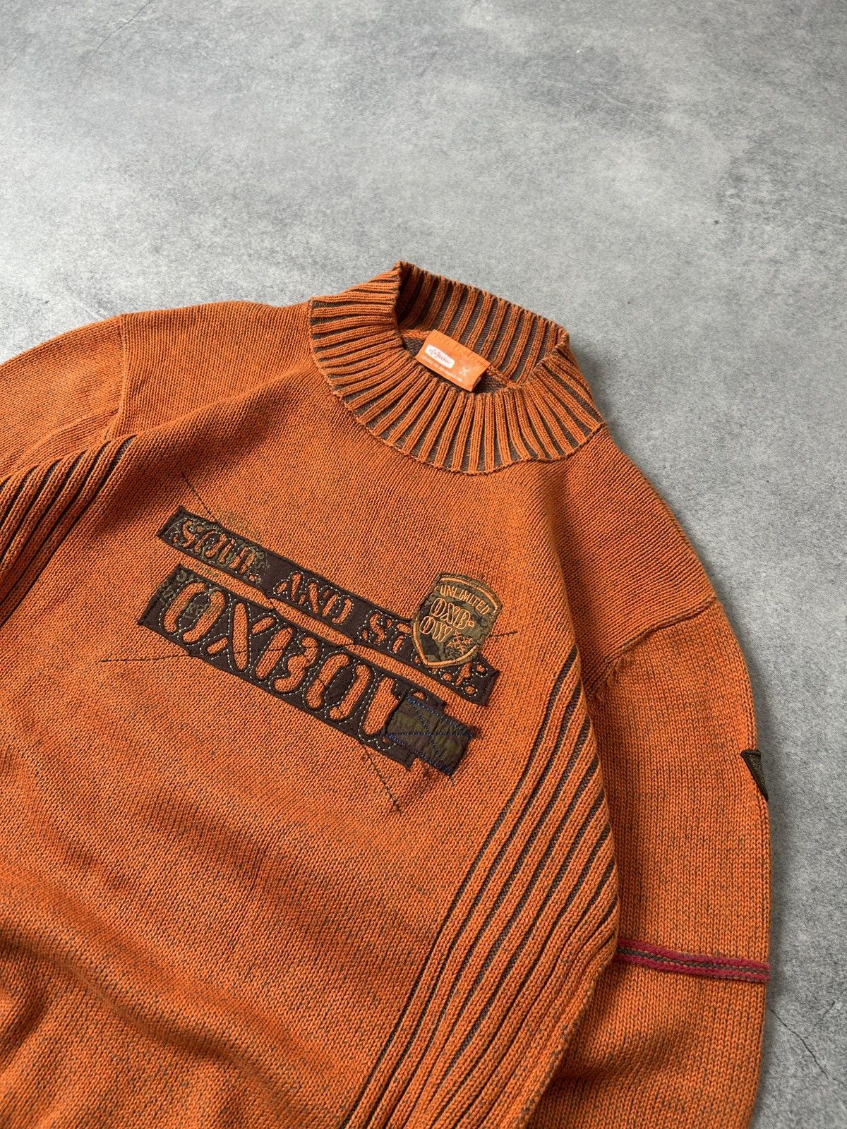Oxbow Vintage Oxbow big logo orange knit-sweatshirt mens Size US M / EU 48-50 / 2 - 3 Thumbnail