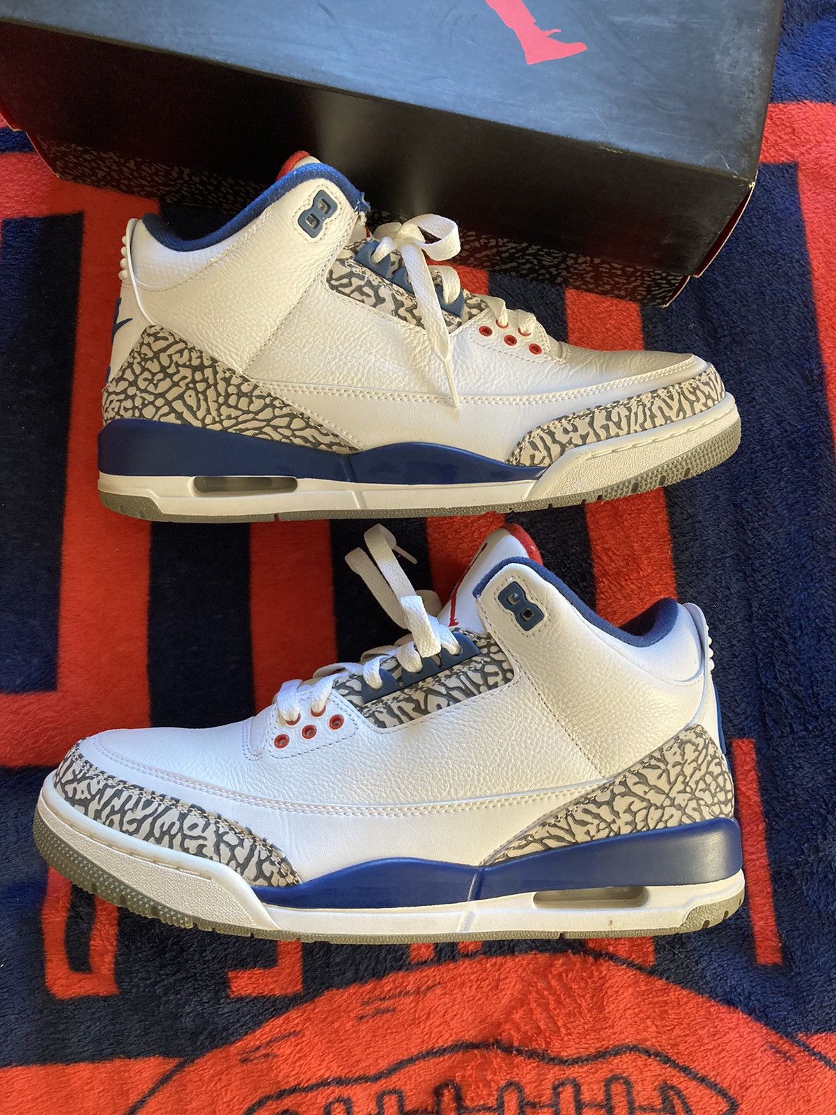 image of Air Jordan 3 Retro True Blue Vnds Shoes, Men's (Size 10)