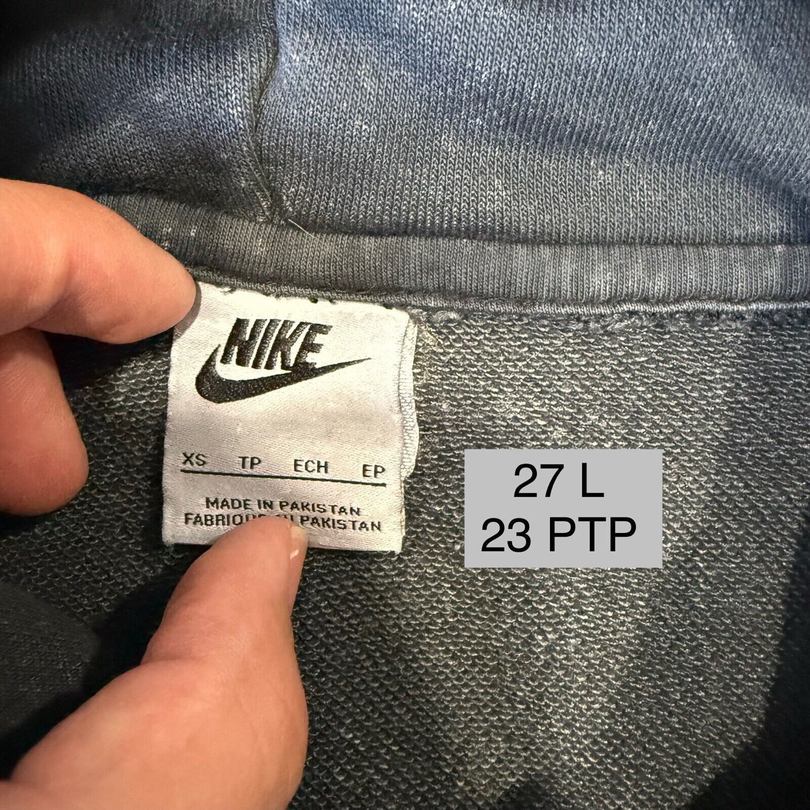 Nike Nike Center Swoosh Hoodie Women's XS Black Stone Wash Size XS / US 0-2 / IT 36-38 - 7 Thumbnail