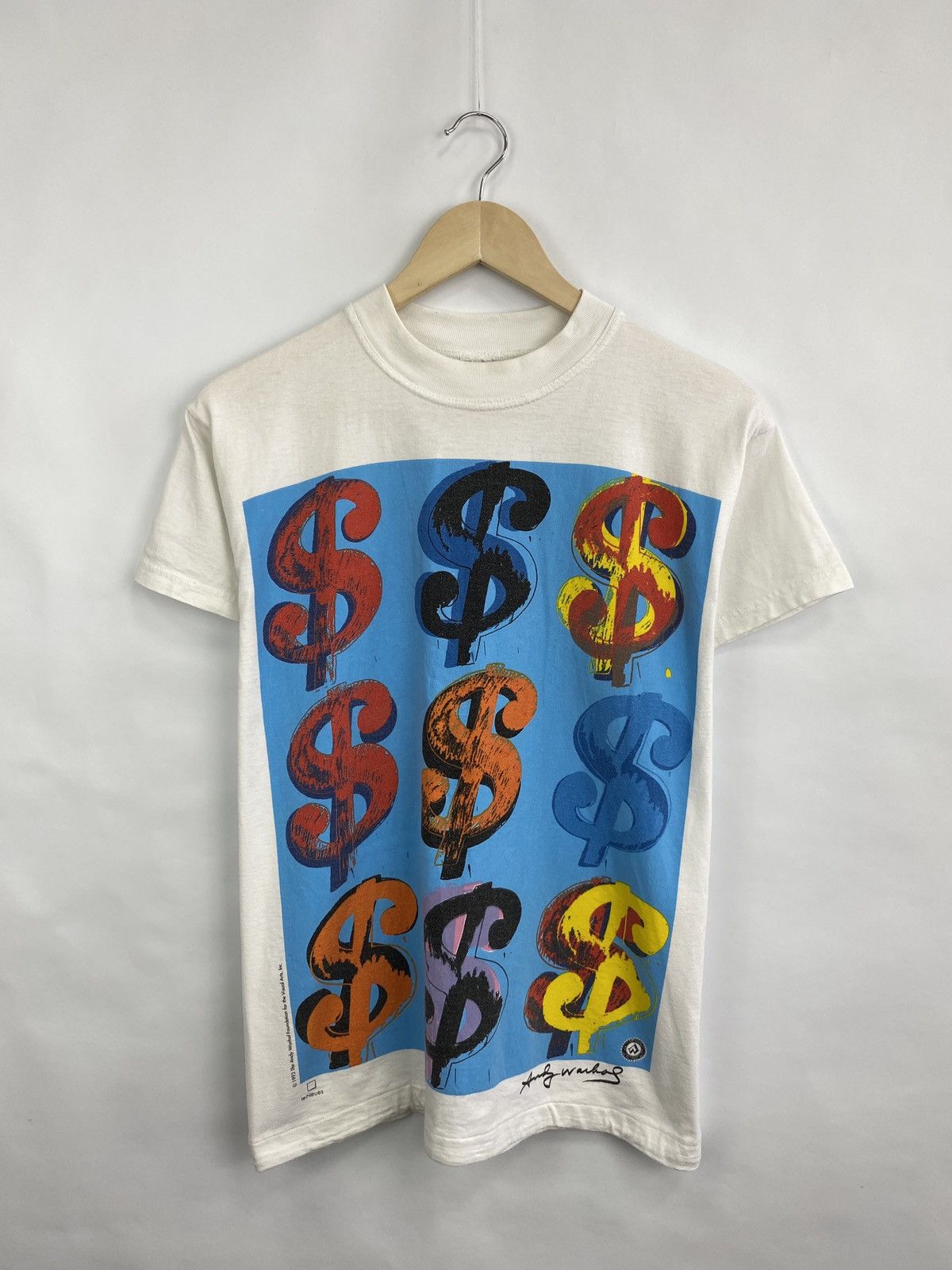 Andy Warhol 🇺🇸 Vintage 1993 Andy Warhol Dollars Pop Art T-Shirt Rare Size US S / EU 44-46 / 1 - 3 Thumbnail