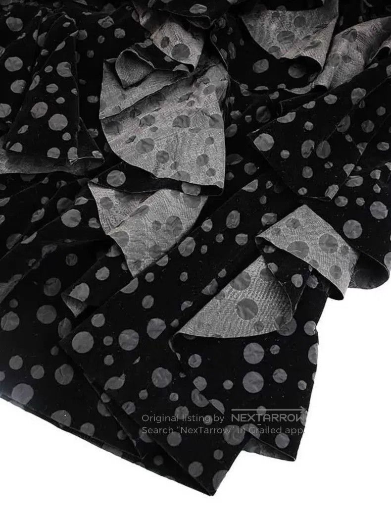 Comme des Garcons Comme des Garcons Size M Velvet Asymmetric Black Polka Dot Size 23" - 5 Thumbnail