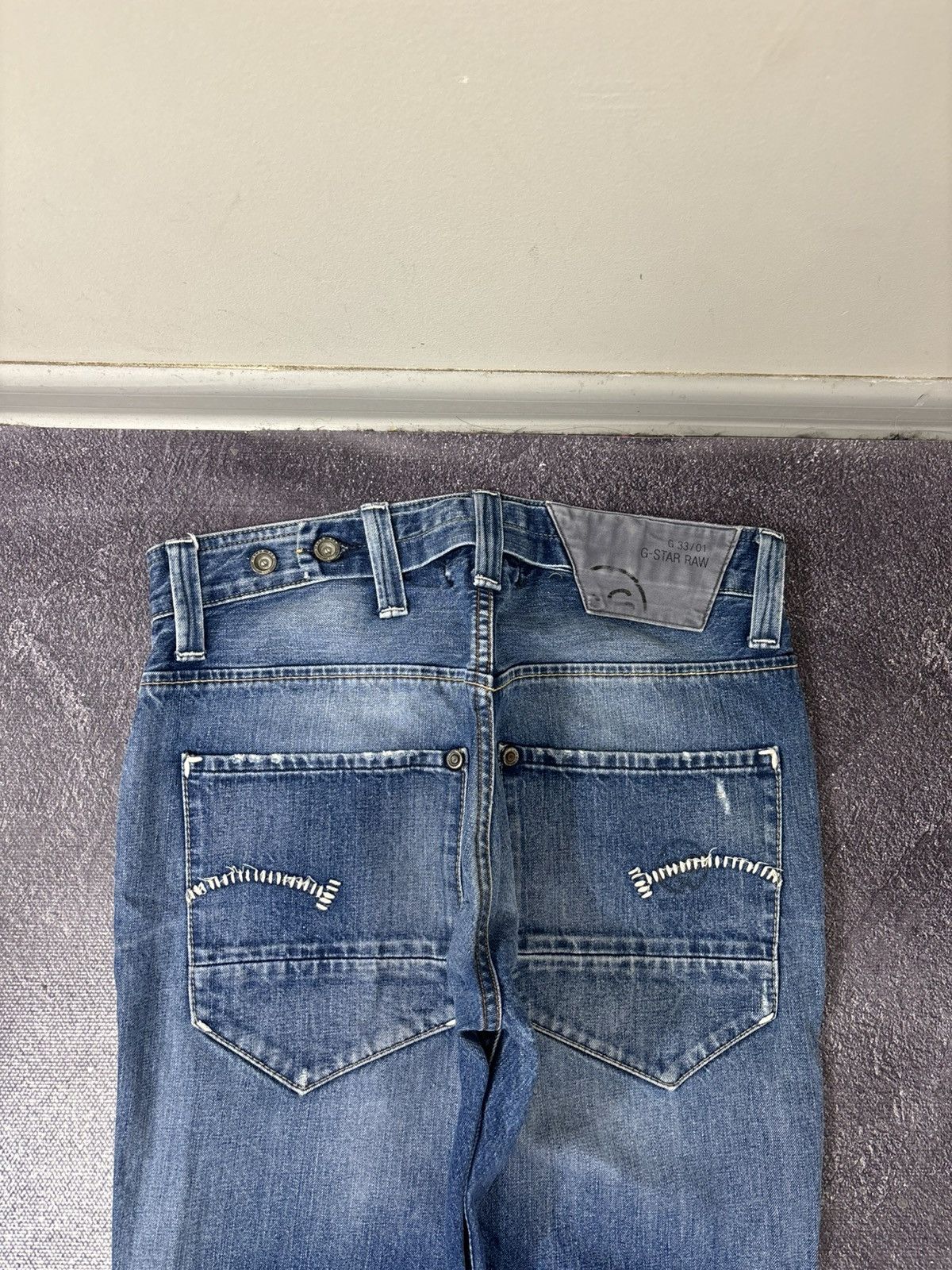 G-Star Vintage G-Star Raw Y2K Faded Blue Avant Garde Denim Jeans Size US 32 / EU 48 - 14 Thumbnail