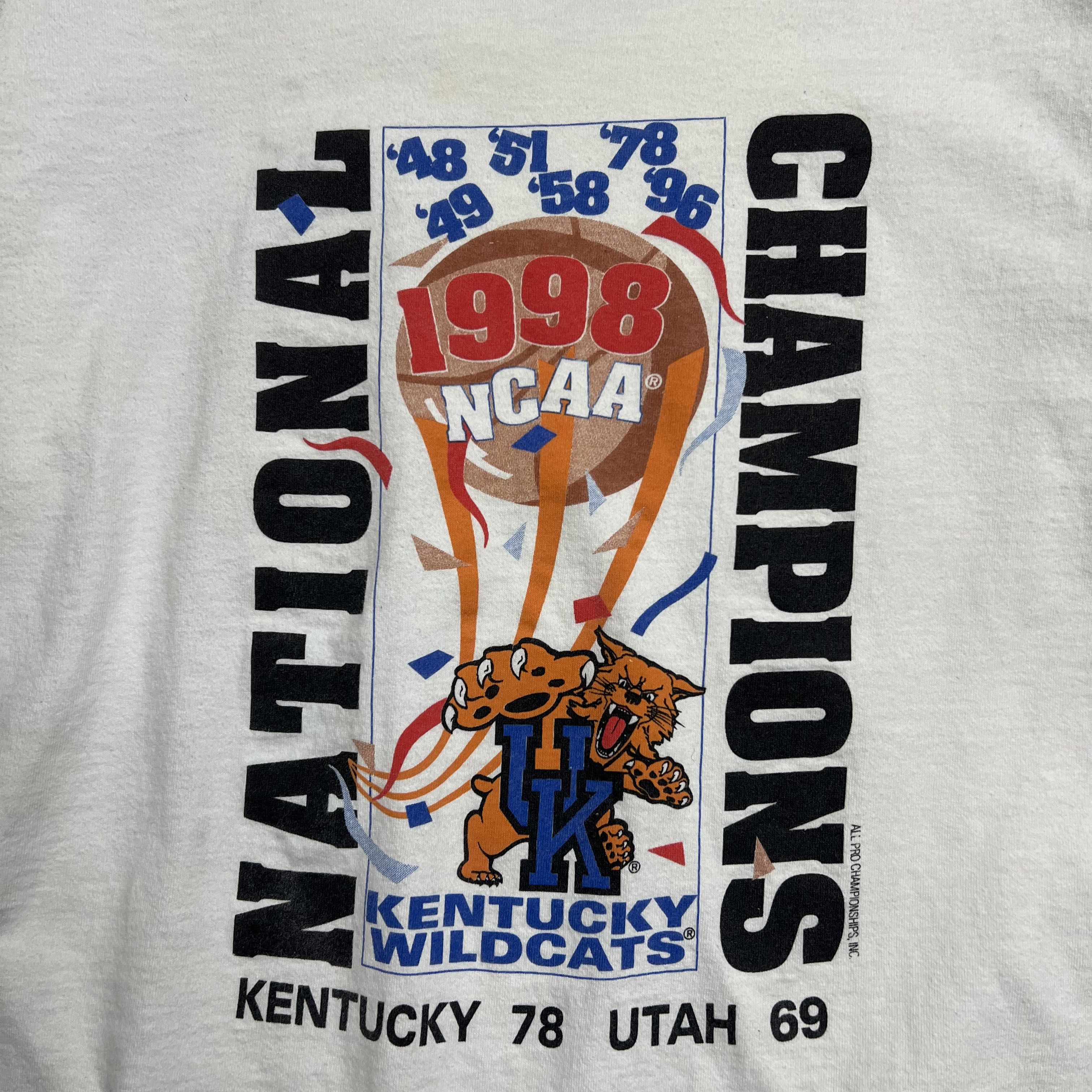 NCAA 1998 Kentucky Wildcats NCAA National Champions T-shirt - L Size US L / EU 52-54 / 3 - 3 Thumbnail