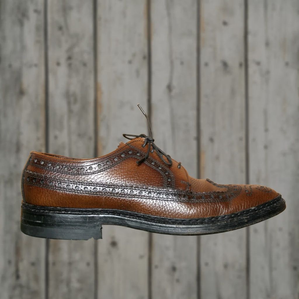Stacy Adams VINTAGE Roblee Brown Full Grain Leather Longwing Wingtip Brogue Oxfords Sz. 8B Mens Dress Brown Leather Roblee Ro-Flex Brogue Wingtip Shoes 8B Mens Size US 8 / EU 41 - 1 Thumbnail
