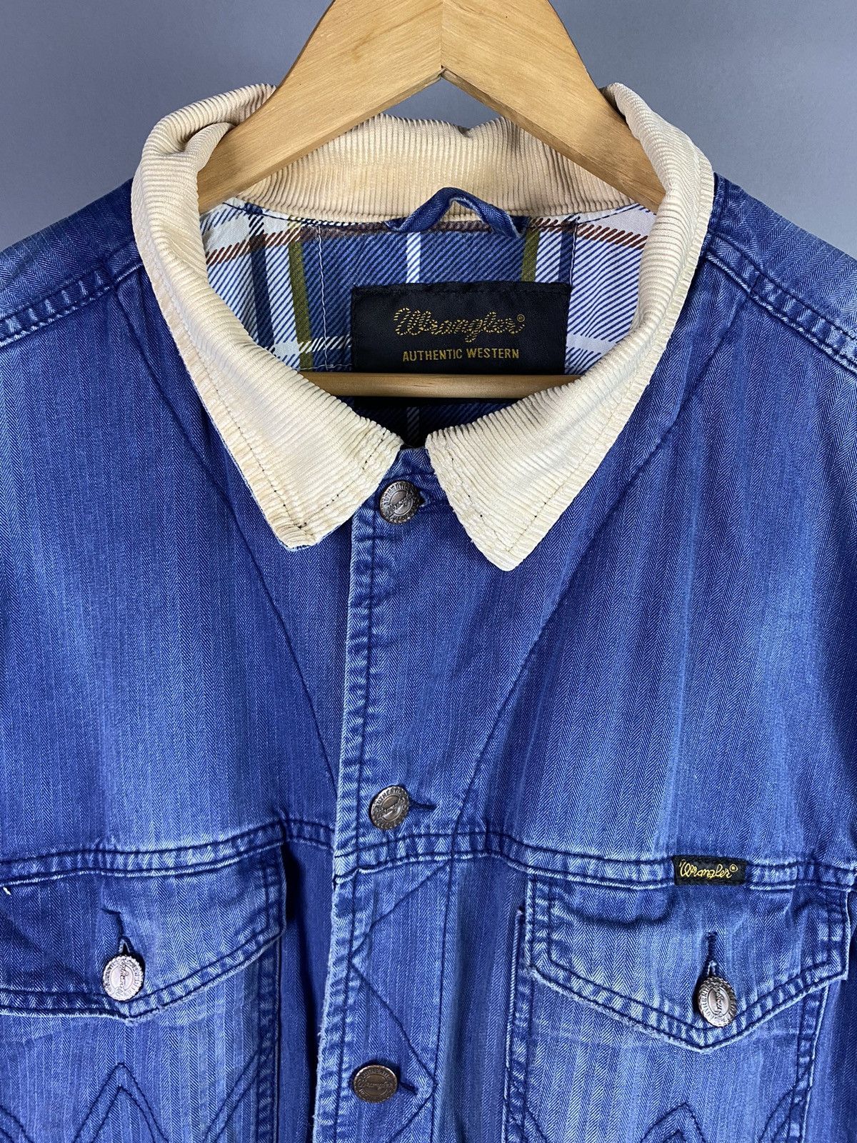 Vintage × Wrangler Vintage Wrangler Denim Jacket with Corduroy Collar Size US M / EU 48-50 / 2 - 7 Thumbnail
