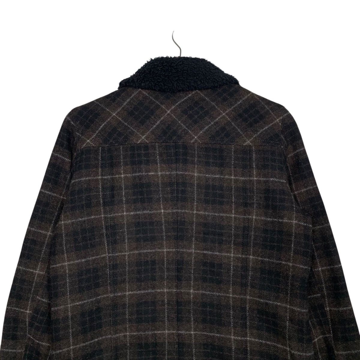 Japanese Brand AS SUPER SONIC Wool Checked Asymmetrical Jacket #2939-C133 Size US M / EU 48-50 / 2 - 16 Thumbnail