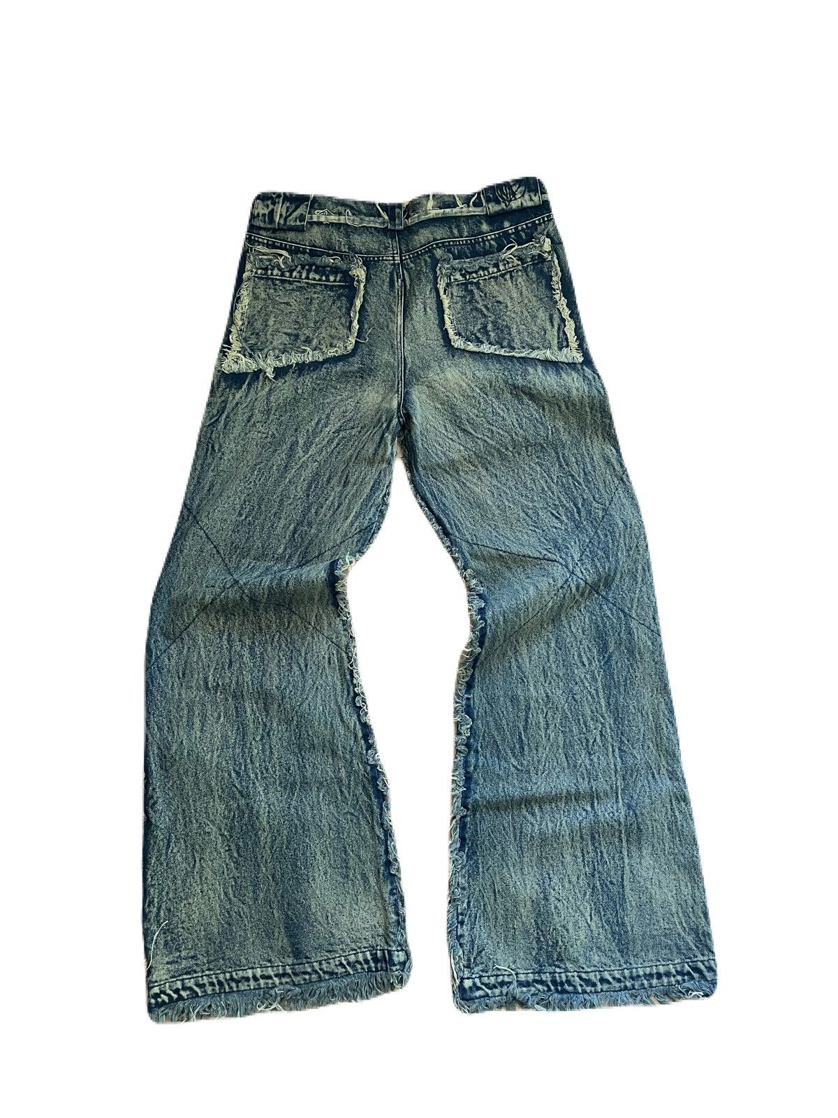 No Faith Studios NFS flare denim 002 Green/Blue | Grailed