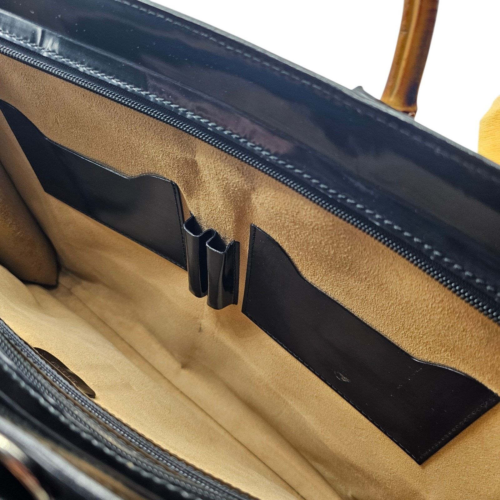 Gucci Vintage Bamboo Top-Handle Briefcase Attache Black Leather Size ONE SIZE - 6 Thumbnail