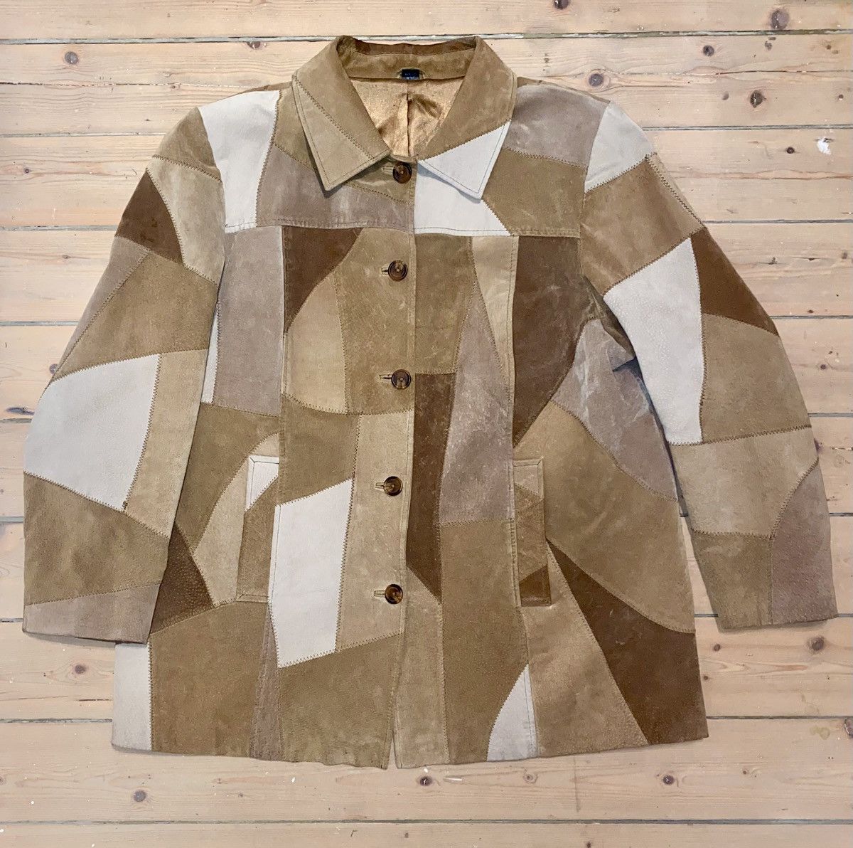 Vintage Patchwork Vintage and unique Suede Jacket Size 3XL / US 20-22 - 3 Thumbnail