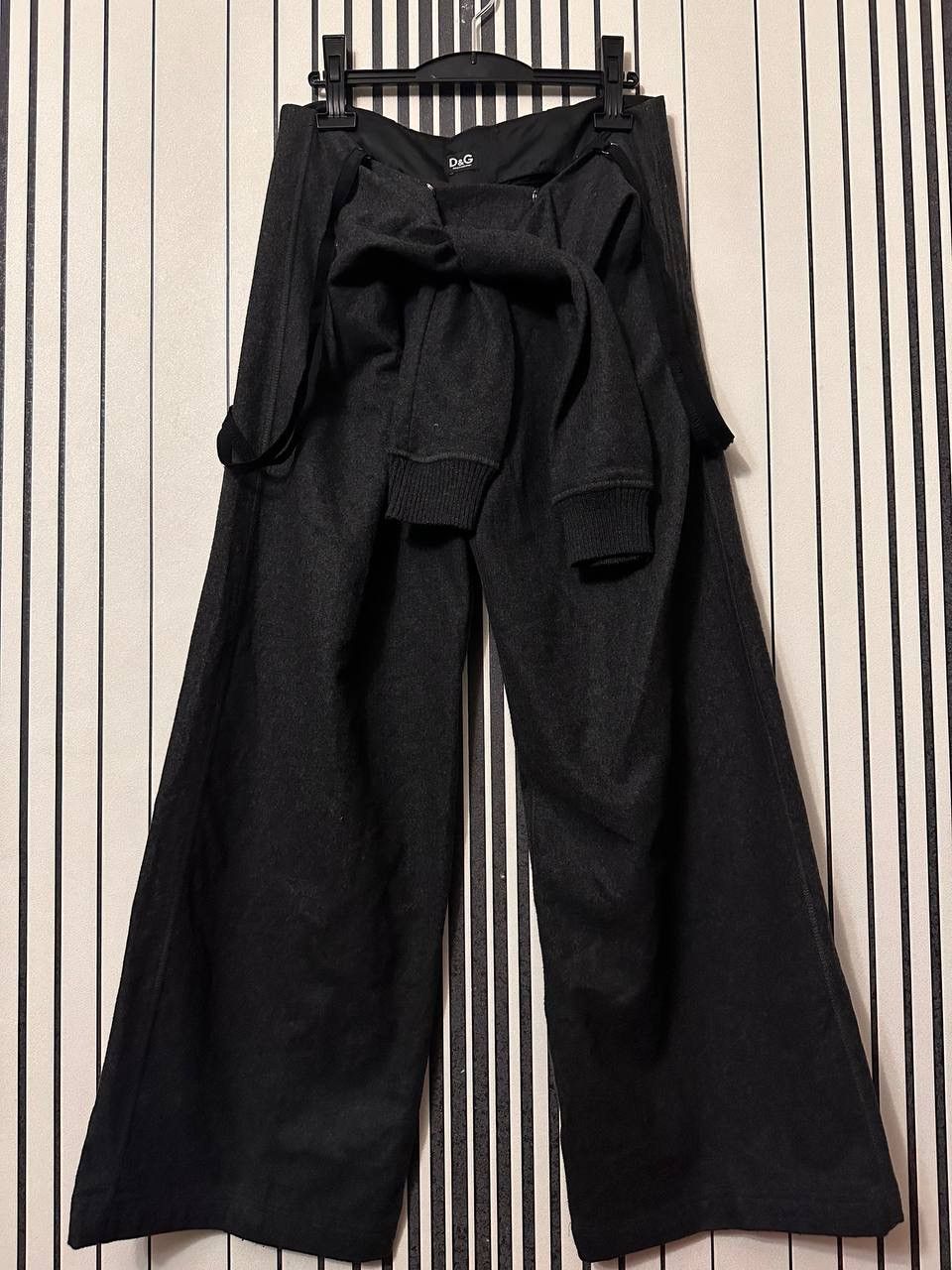 Dolce & Gabbana 00’s Dark Grey Dolce Gabbana Wool Oversize Old Money Pants Size 28" / US 6 / IT 42 - 1 Thumbnail
