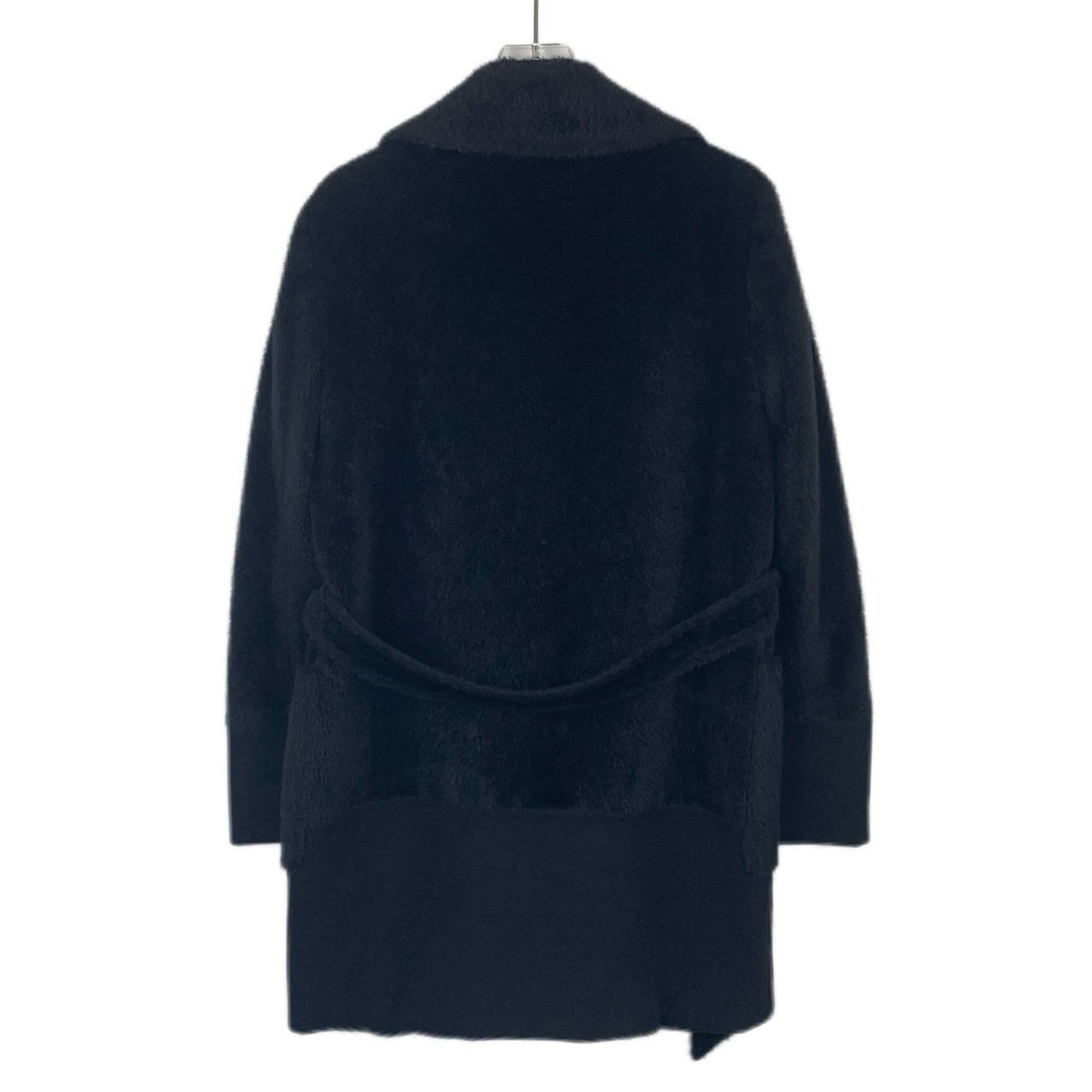 Max Mara MaxMara Black Notched Lapel Belted Wool Coat Size 36 Made In Size XS / US 0-2 / IT 36-38 - 2 Thumbnail