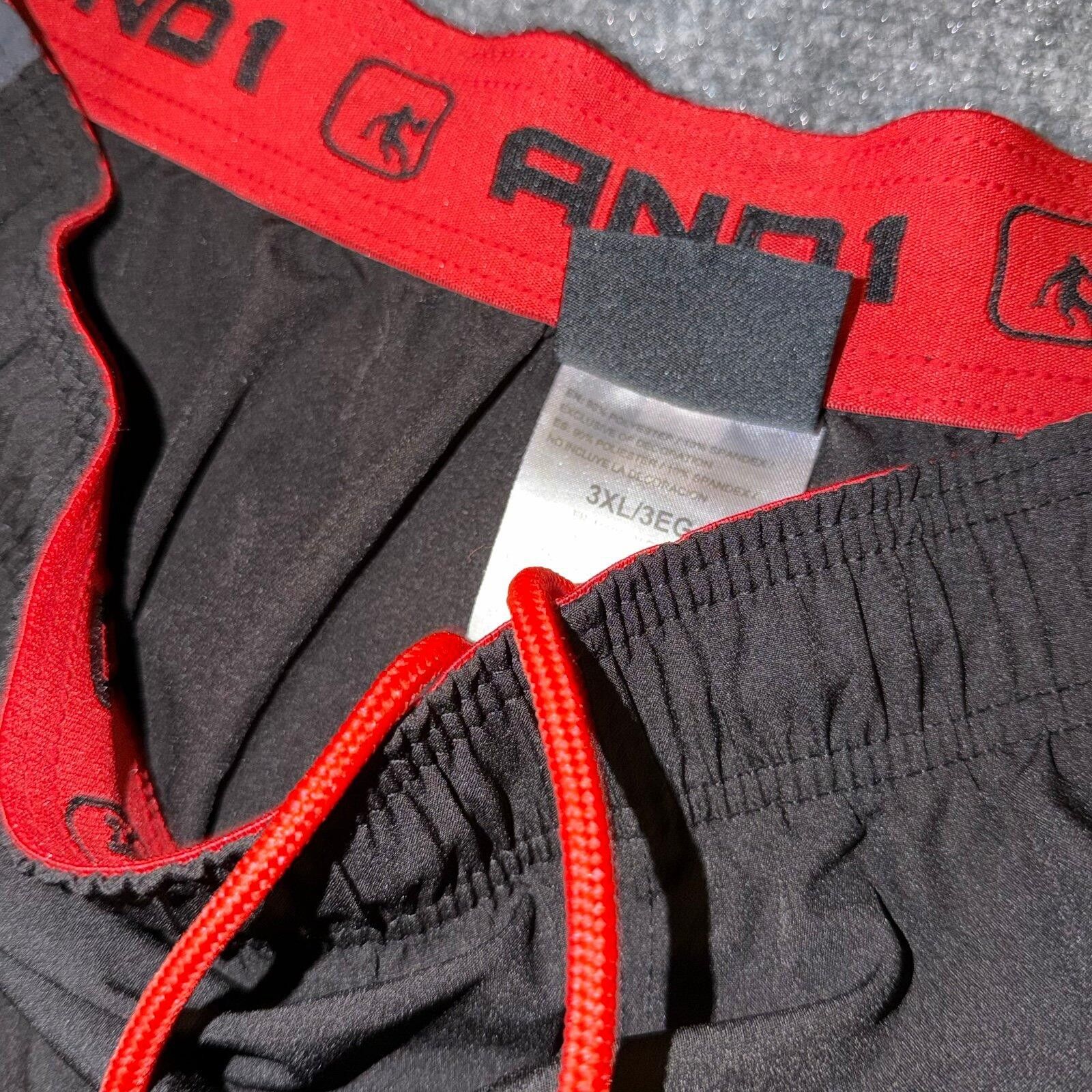 JW Anderson AND1 Black/Red Baggy Hoop Athletic Shorts Mens 3XL Vtg Size US 44 / EU 60 - 3 Thumbnail